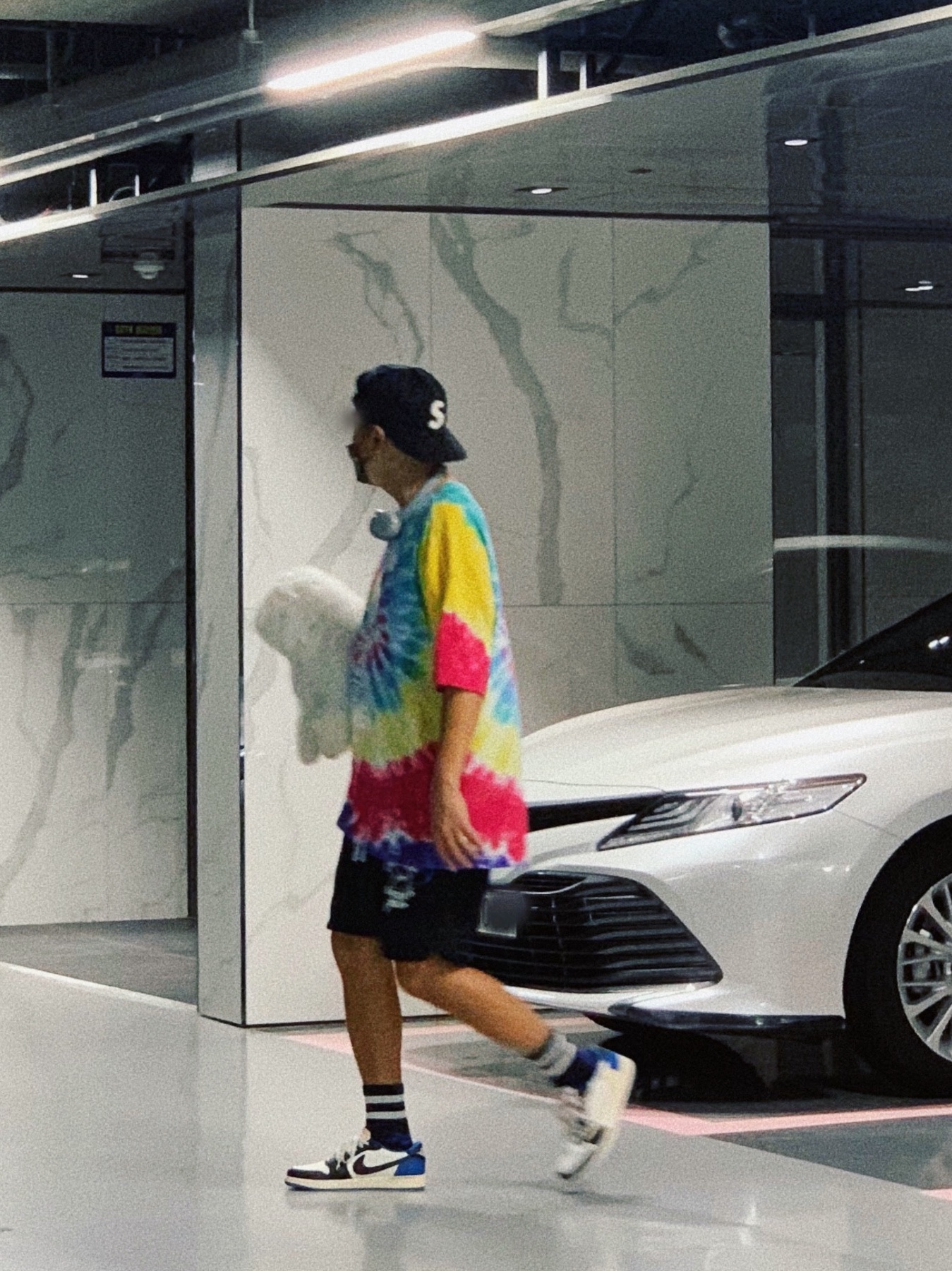 Jordan 1 x Travis Scott x Fragment Retro Low OG SP Military Blue, Jordan x Travis Scott x Fragment Shorts Black (DJ0617-010) 착용 스타일 - 3