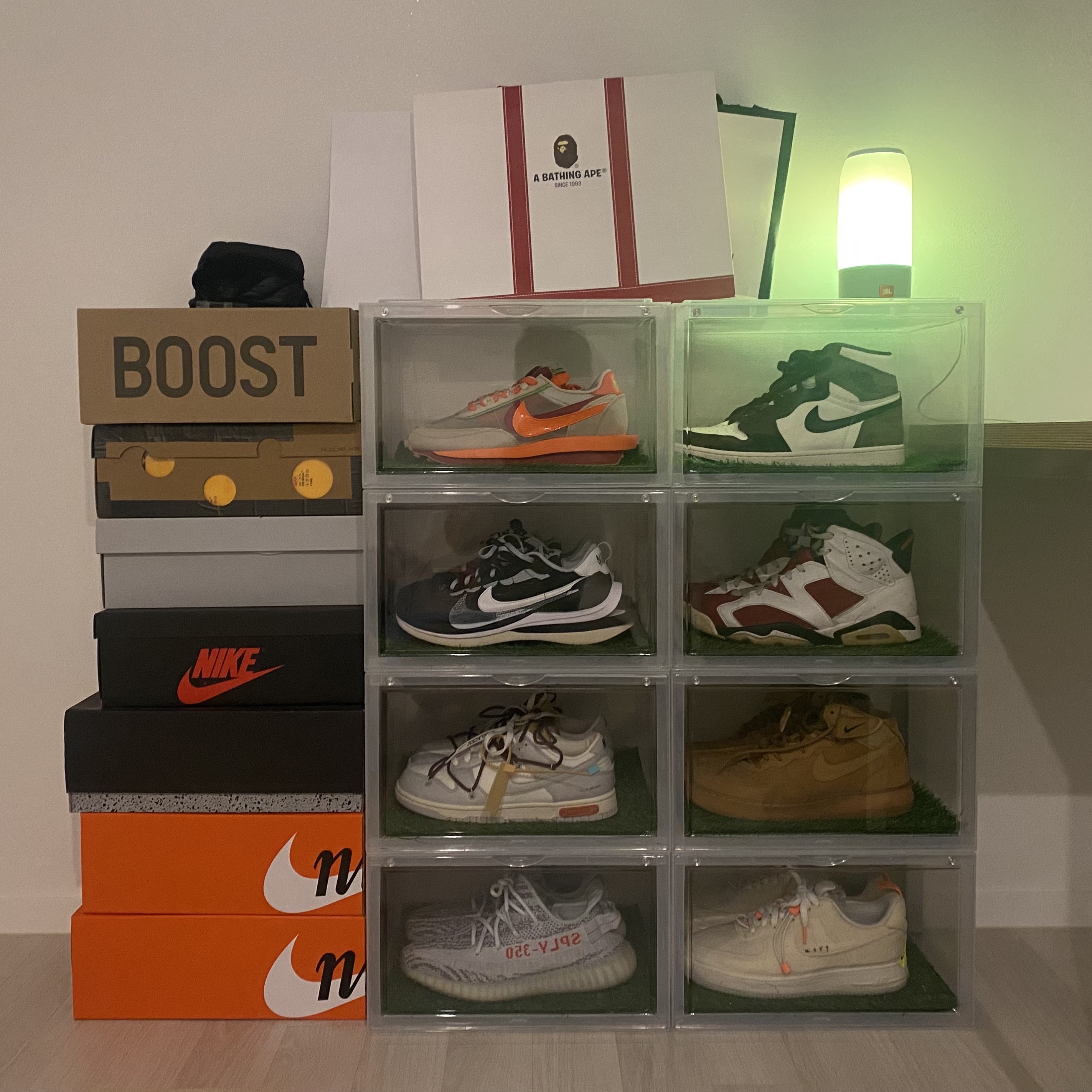 Nike x Sacai x Clot LDWaffle Orange Blaze, Nike x Sacai VaporWaffle Black White 착용 스타일