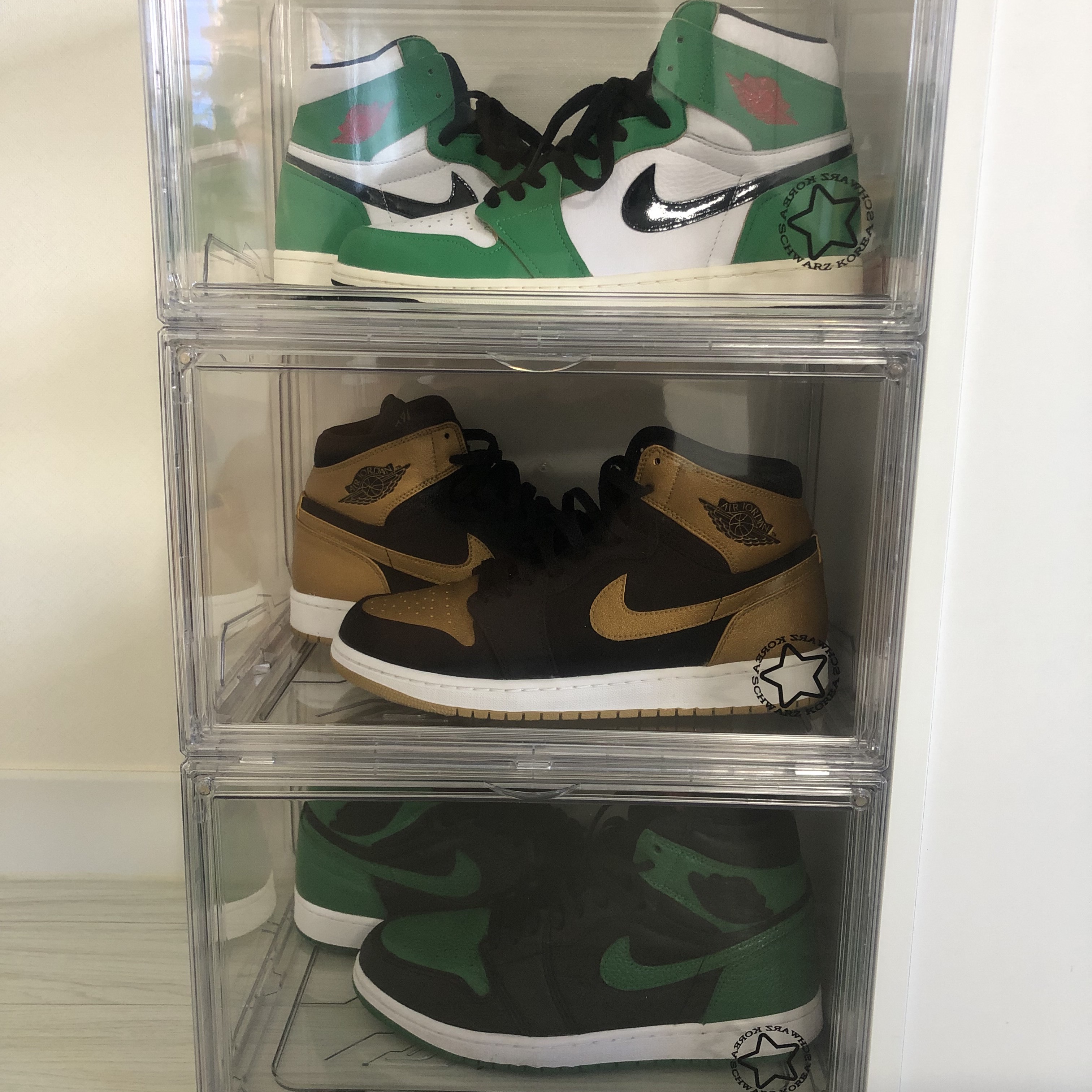 Jordan 1 Retro Melo PE, (W) Jordan 1 Retro High OG Lucky Green 착용 스타일