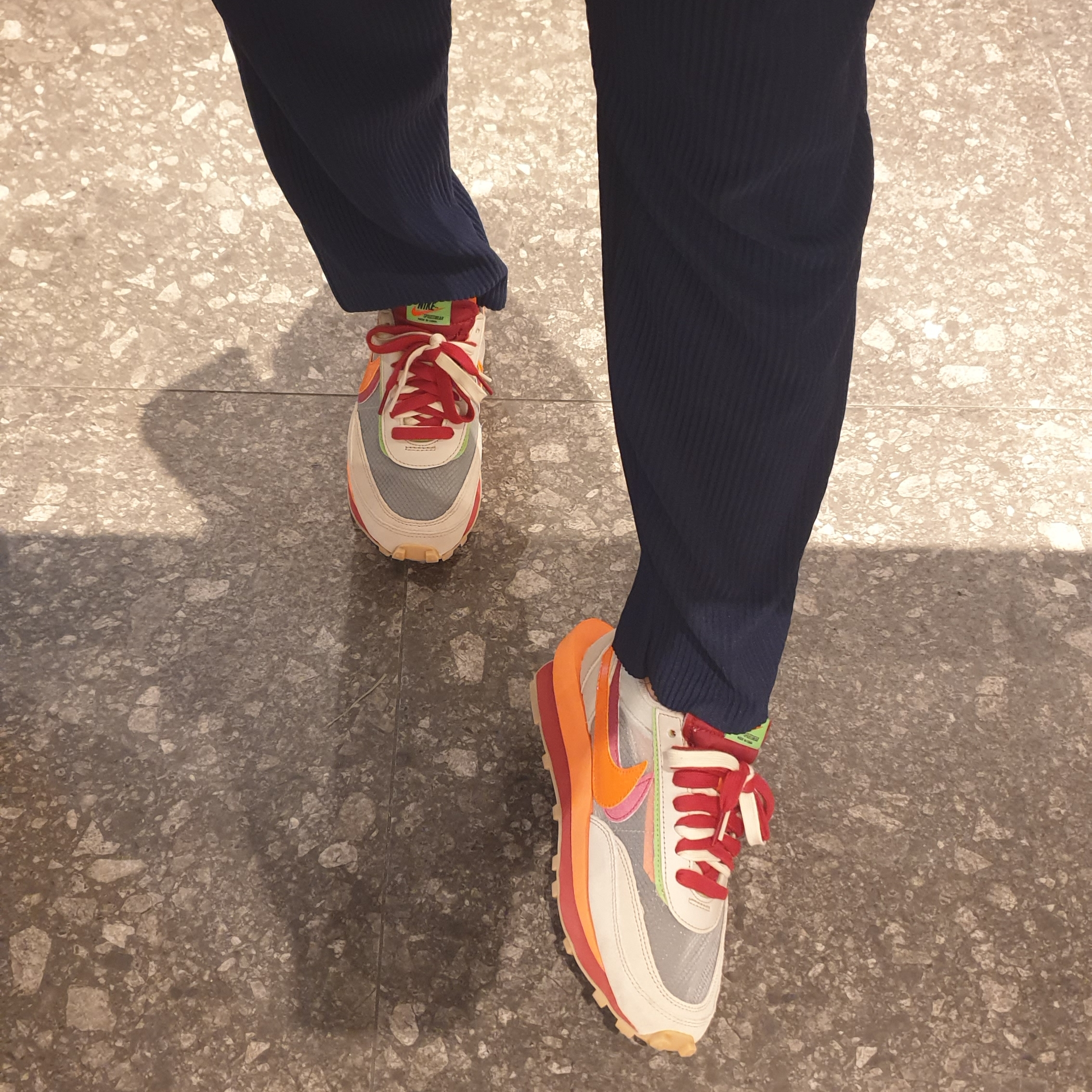 Nike x Sacai x Clot LDWaffle Orange Blaze 착용 스타일