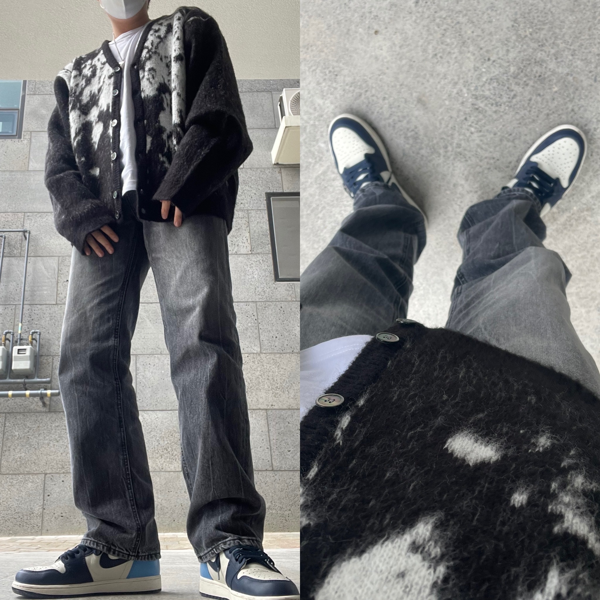 Jordan 1 Retro High Obsidian UNC 착용 스타일