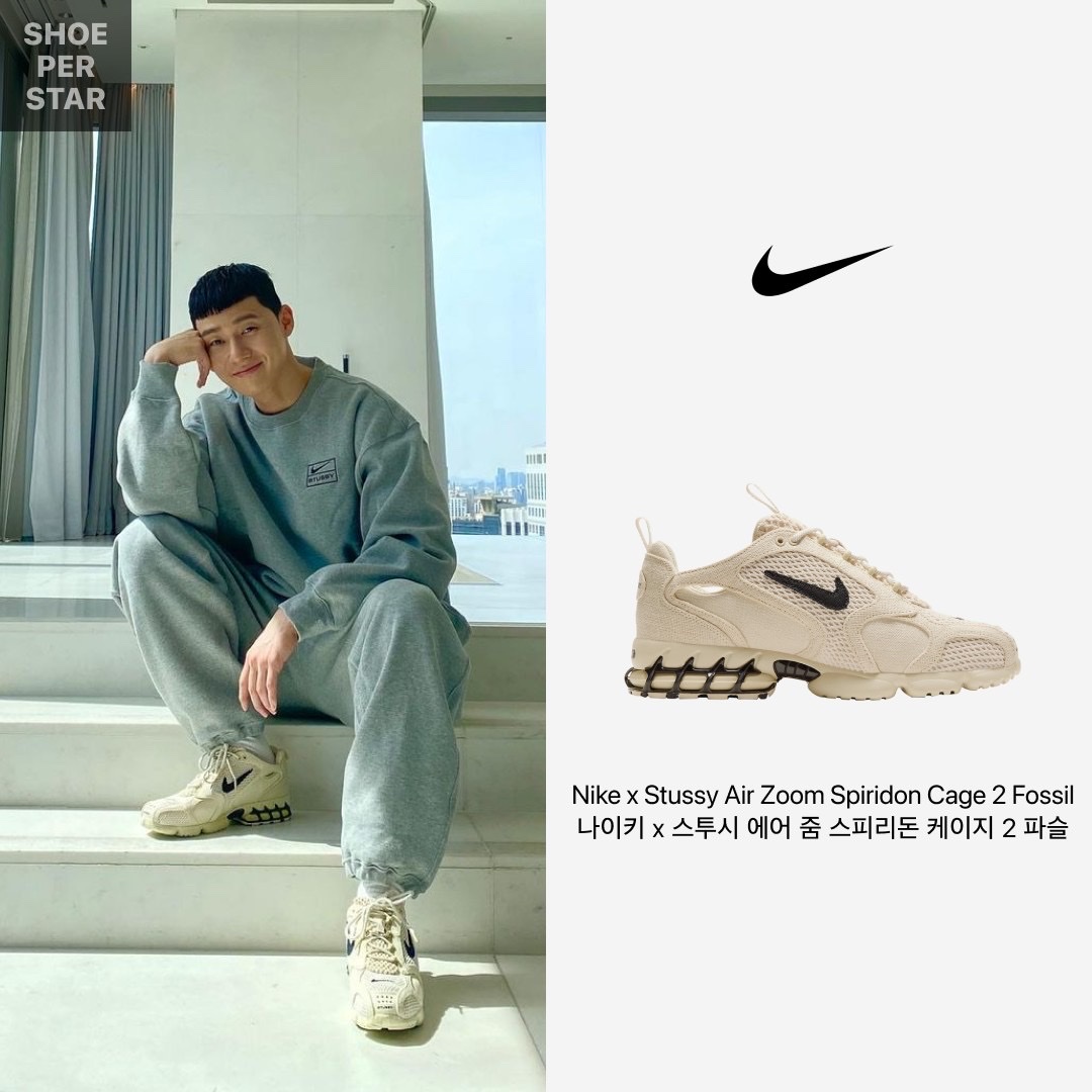 Jordan 1 High 85 Varsity Red, Nike x Stussy Air Zoom Spiridon Cage 2 Fossil 착용 스타일 - 3