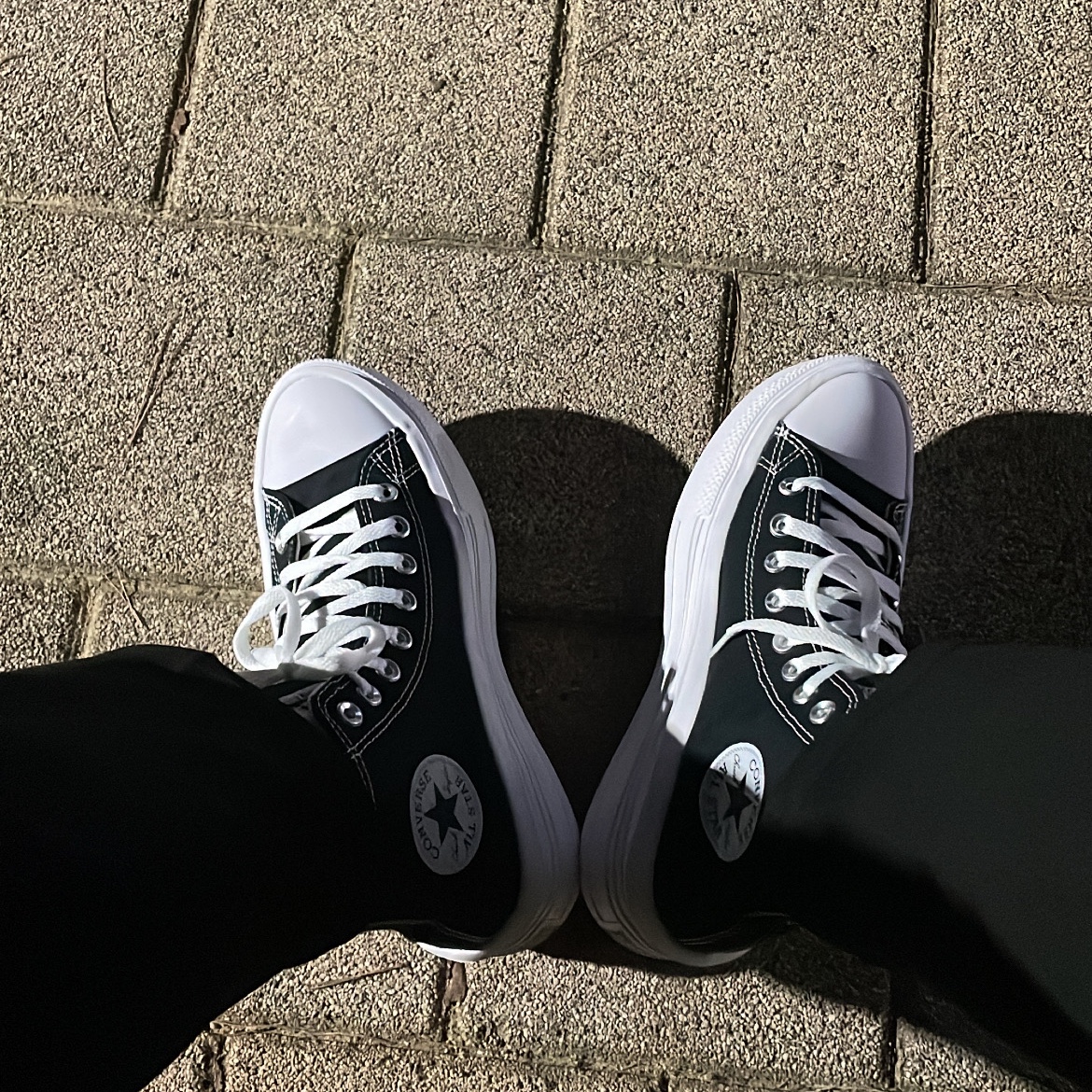 (W) Converse Chuck Taylor All Star Move High Black 착용 스타일