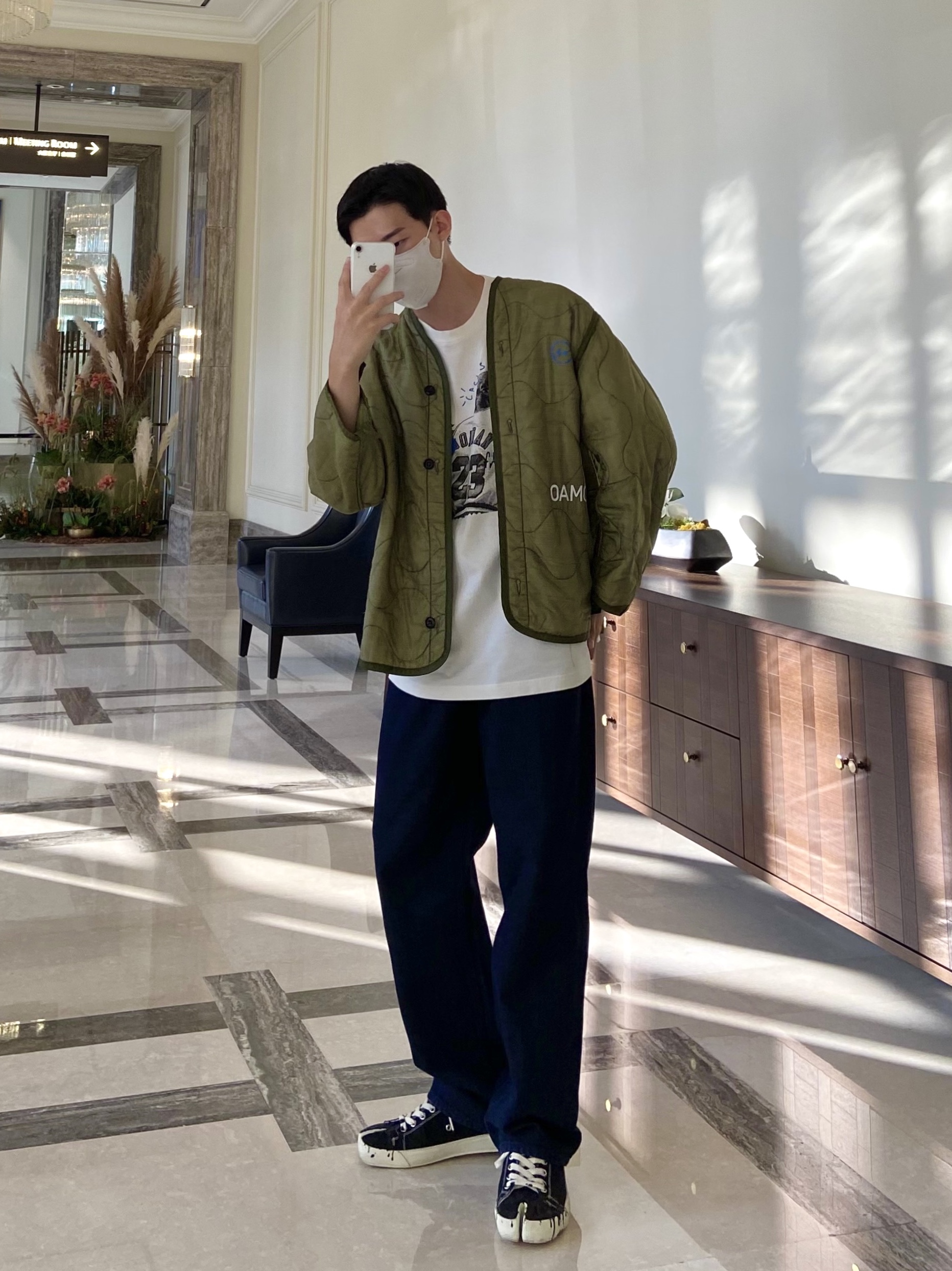 Maison Margiela Tabi Low Black 착용 스타일