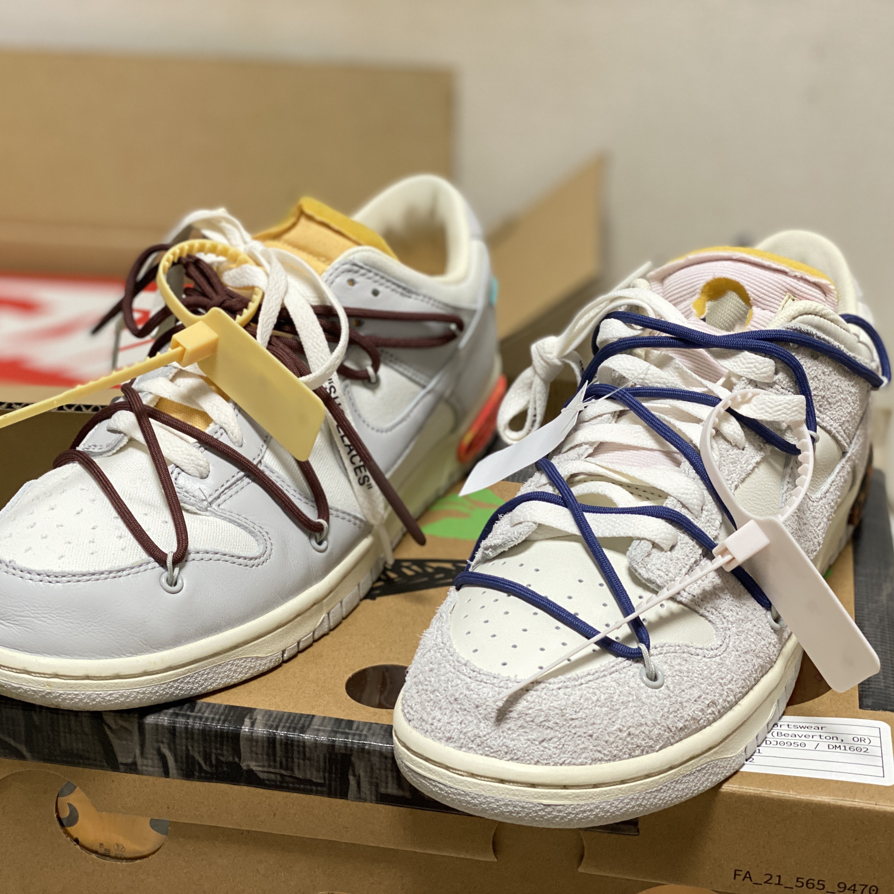 Nike x Off-White Dunk Low The 50 - Lot 18, Nike x Off-White Dunk Low The 50 - Lot 46 착용 스타일 - 3