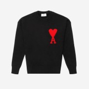 AMI de Coeur Oversize Intarsia Sweater Black - 21FW