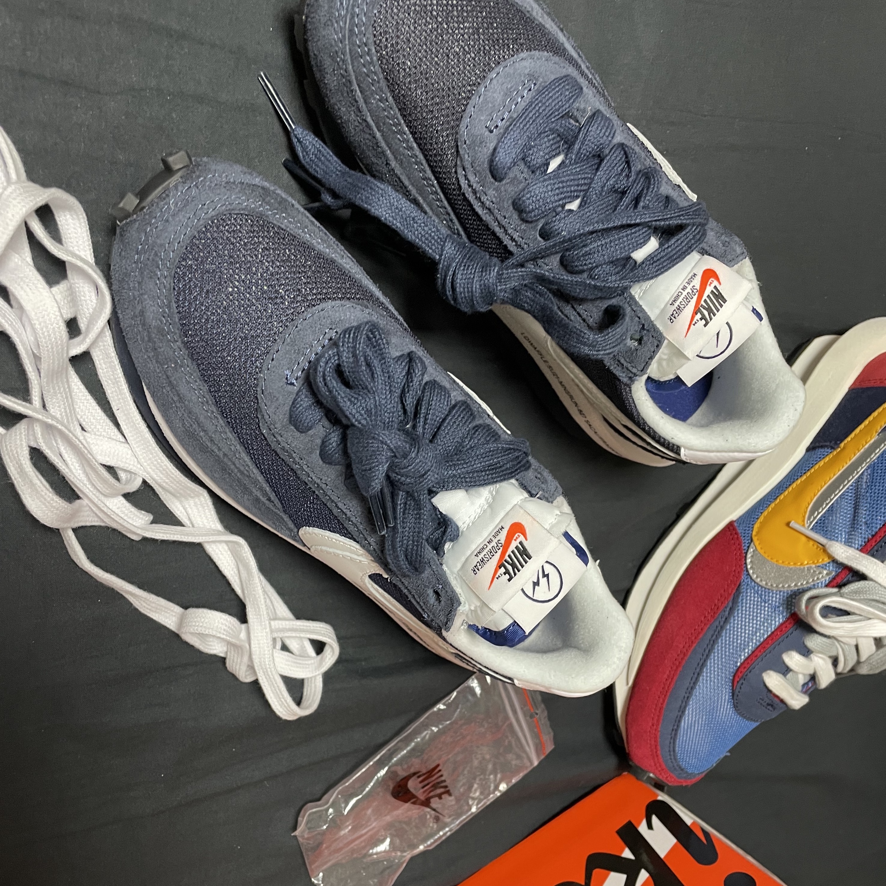 Nike x Sacai x Fragment LDWaffle Blackened Blue, Nike x Sacai LDWaffle Blue Multi 착용 스타일 - 2