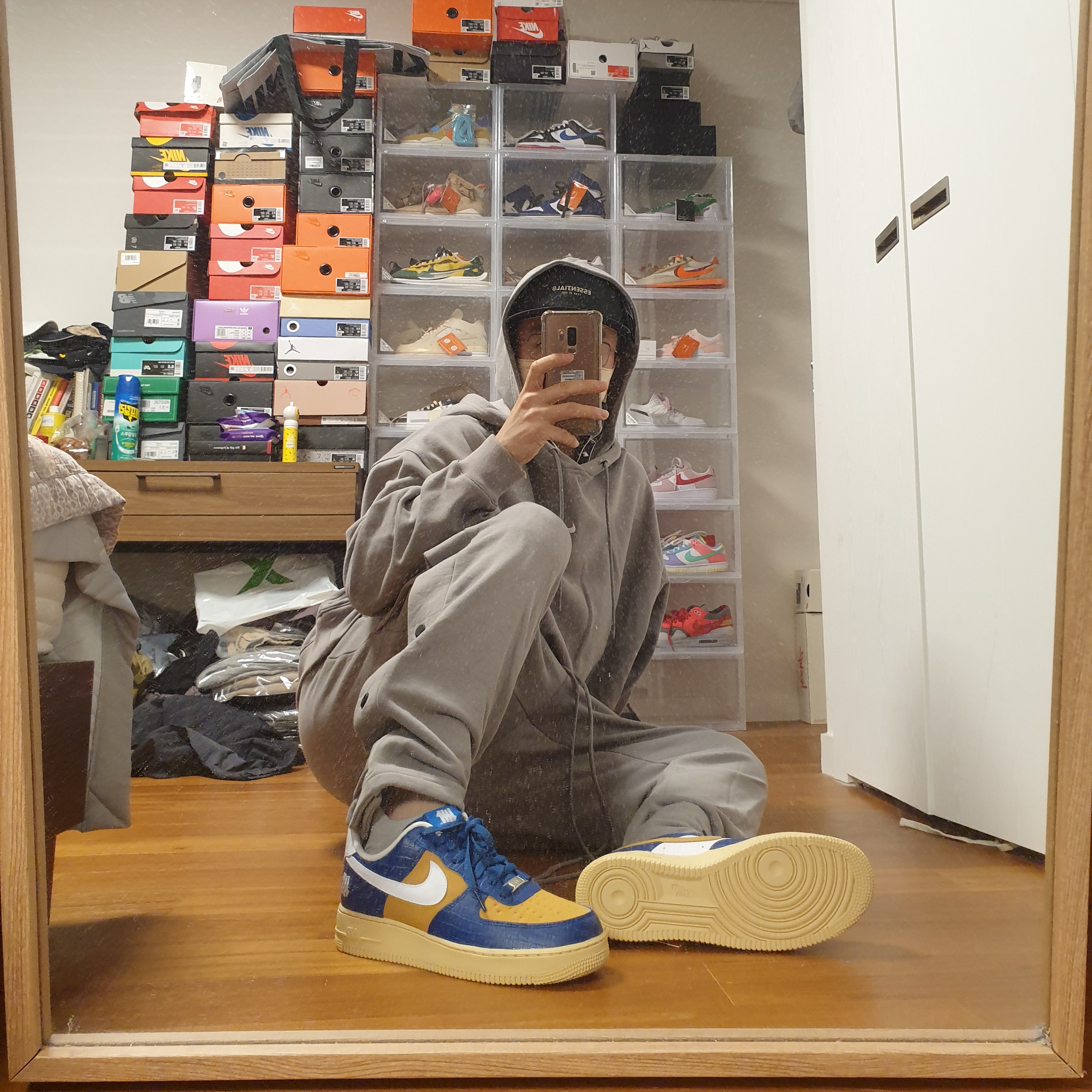 Nike x Fear of God Double Hood Hoodie Dust Sail, Nike x Fear of God Warm Up Pants Dust 착용 스타일 - 5