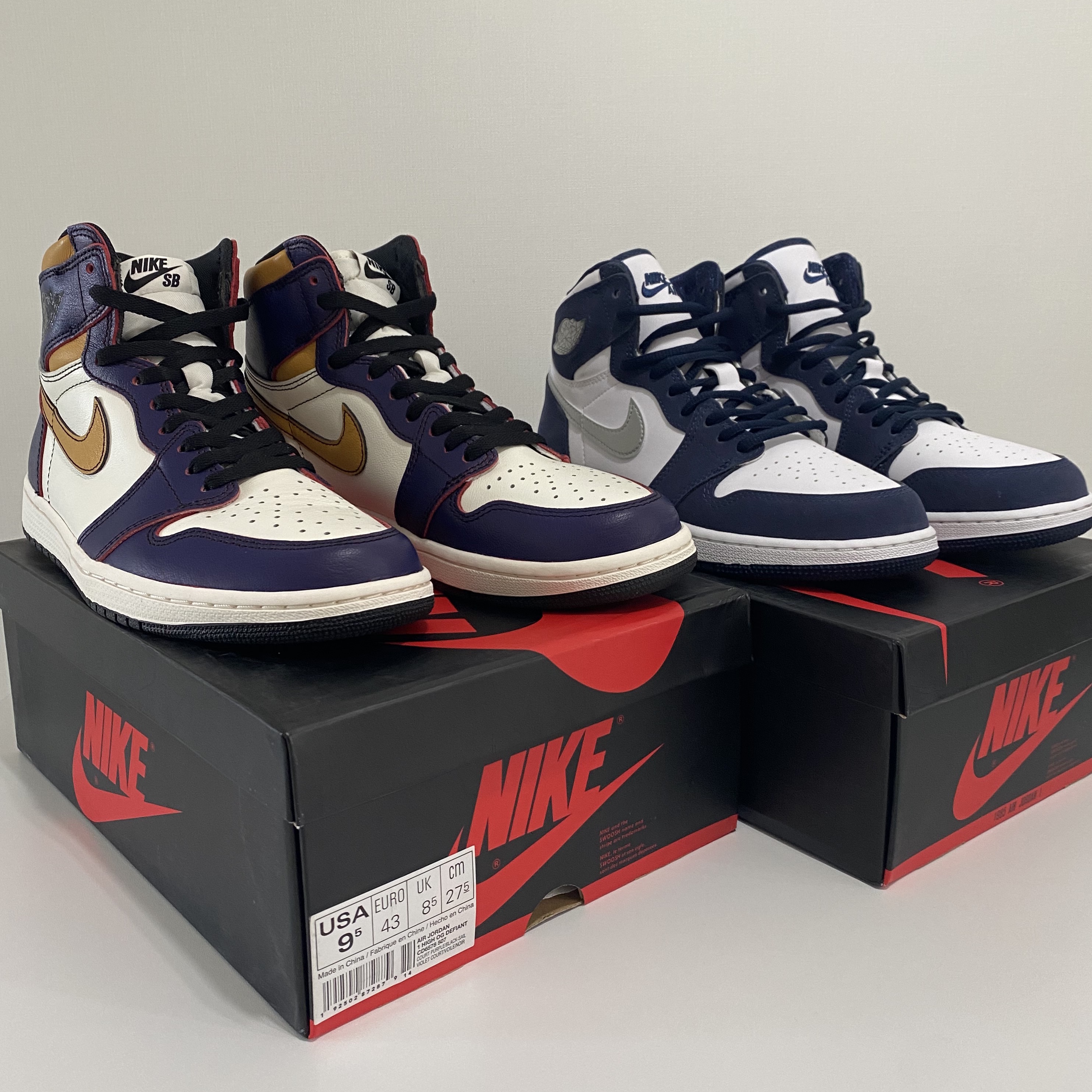 Jordan 1 Retro High OG Defiant SB LA to Chicago, Jordan 1 Retro High OG CO.JP Midnight Navy 착용 스타일