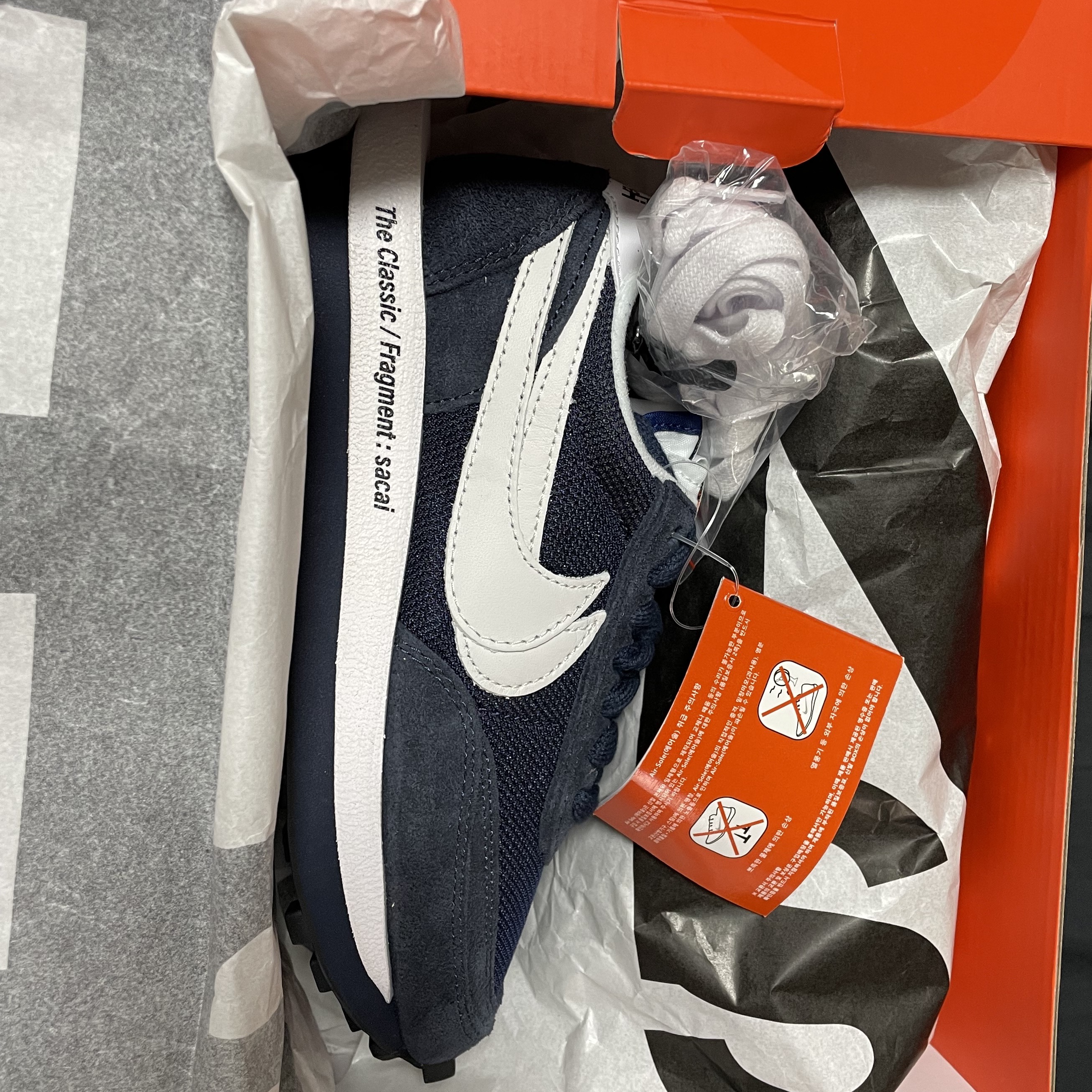 Nike x Sacai x Fragment LDWaffle Blackened Blue, Nike x Sacai LDWaffle Blue Multi 착용 스타일 - 1