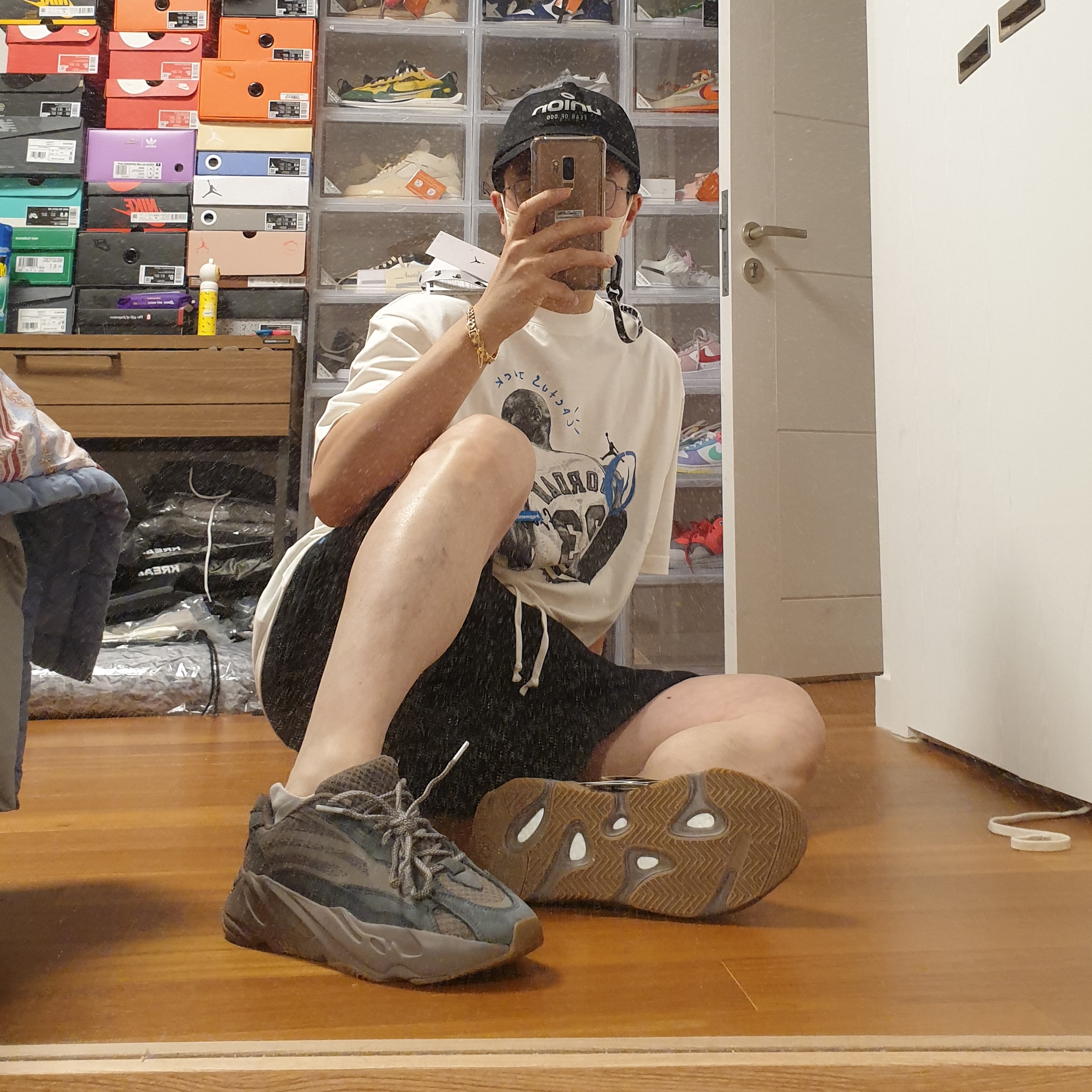 Jordan x Travis Scott x Fragment T-Shirt Sail (DJ0619-133), Jordan x Travis Scott x Fragment Shorts Black (DJ0617-010) 착용 스타일 - 4