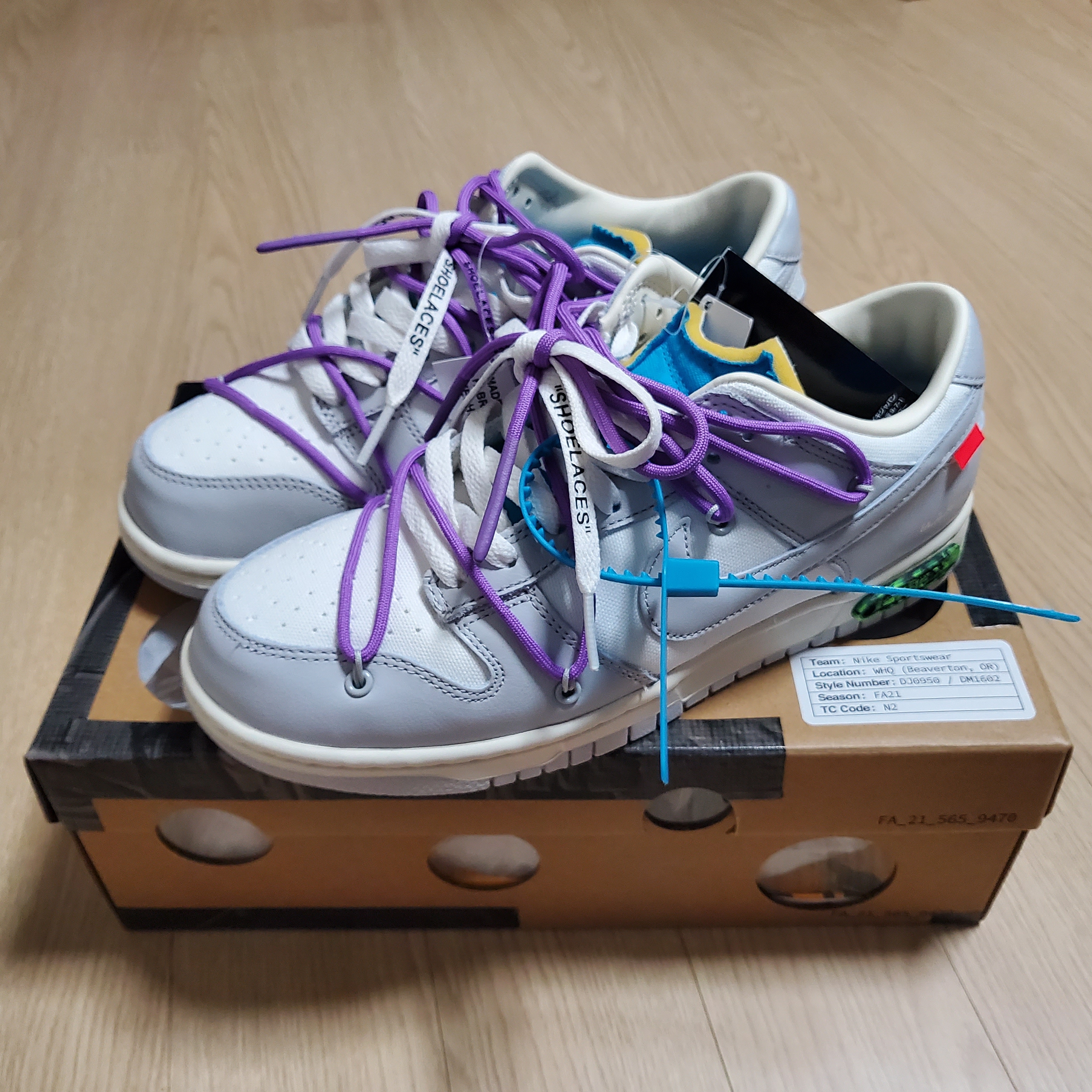 Nike x Off-White Dunk Low The 50 - Lot 47 착용 스타일 - 3
