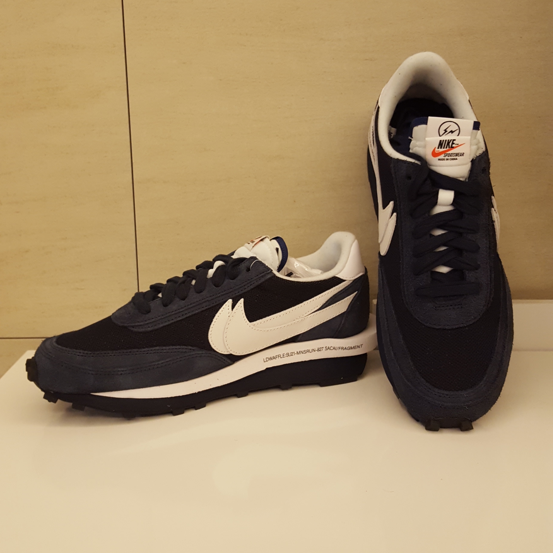 Nike x Sacai x Fragment LDWaffle Blackened Blue 착용 스타일