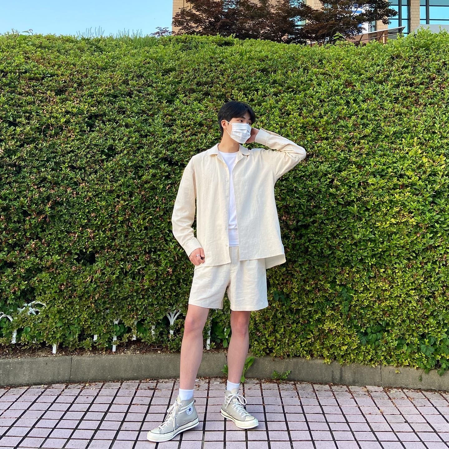 Converse x Fear of God Essentials Chuck 70 Hi Grey 착용 스타일
