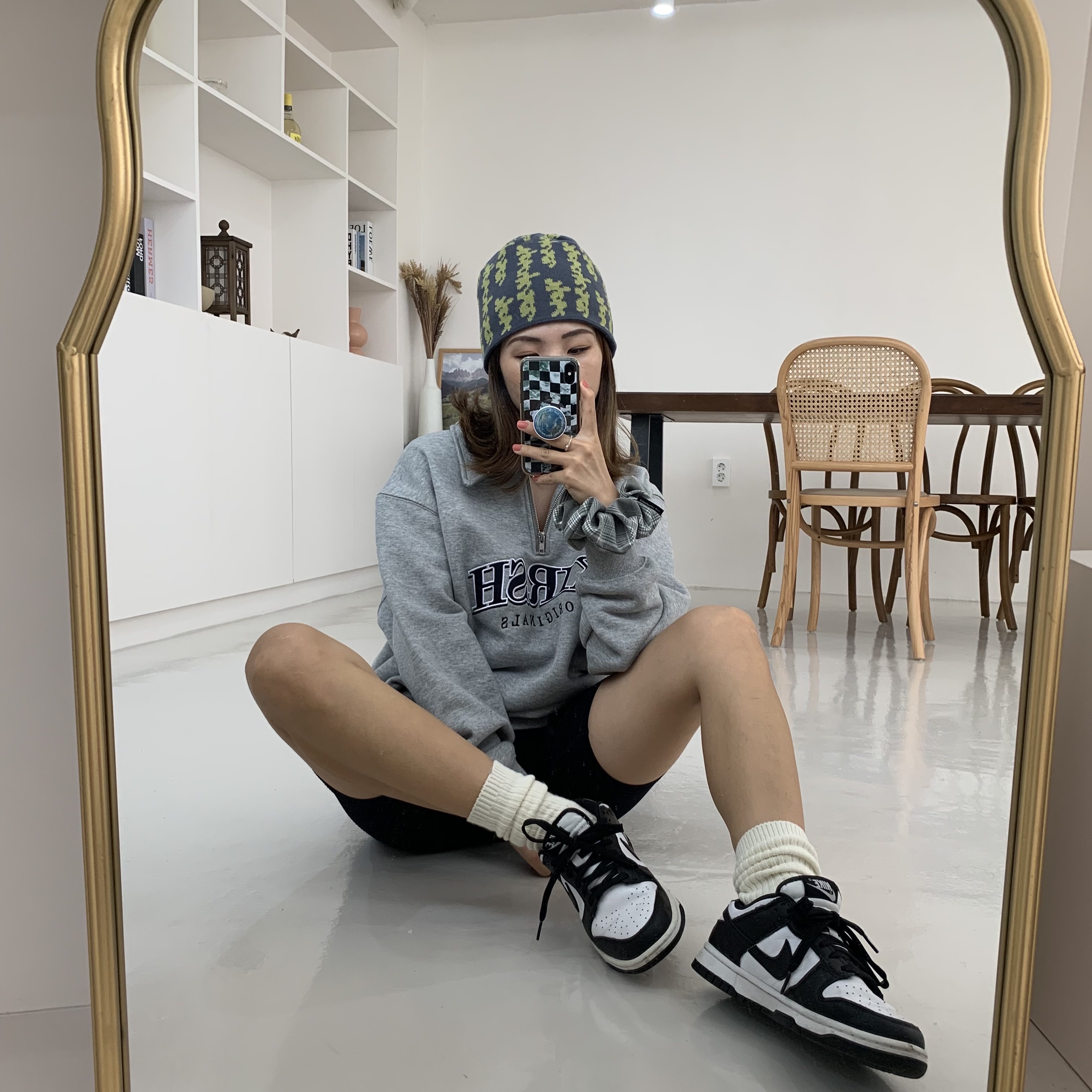(W) Nike Dunk Low Black 착용 스타일