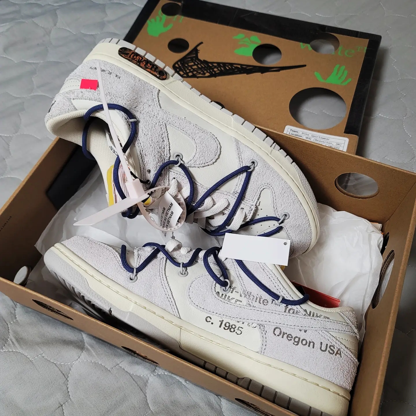 Nike x Off-White Dunk Low The 50 - Lot 18 착용 스타일 - 3