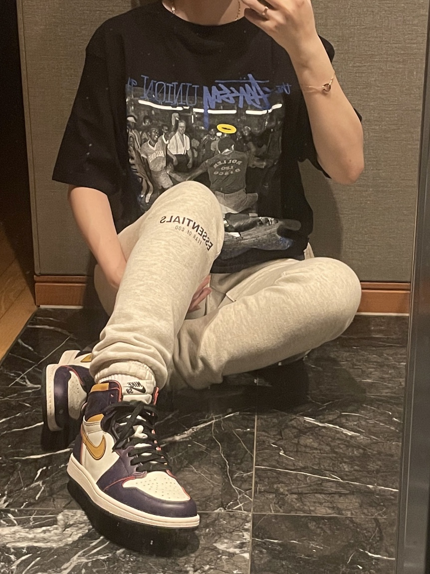 Stussy x Union Roller Disco T-Shirt Black, Jordan 1 Retro High OG Defiant SB LA to Chicago 착용 스타일 - 3
