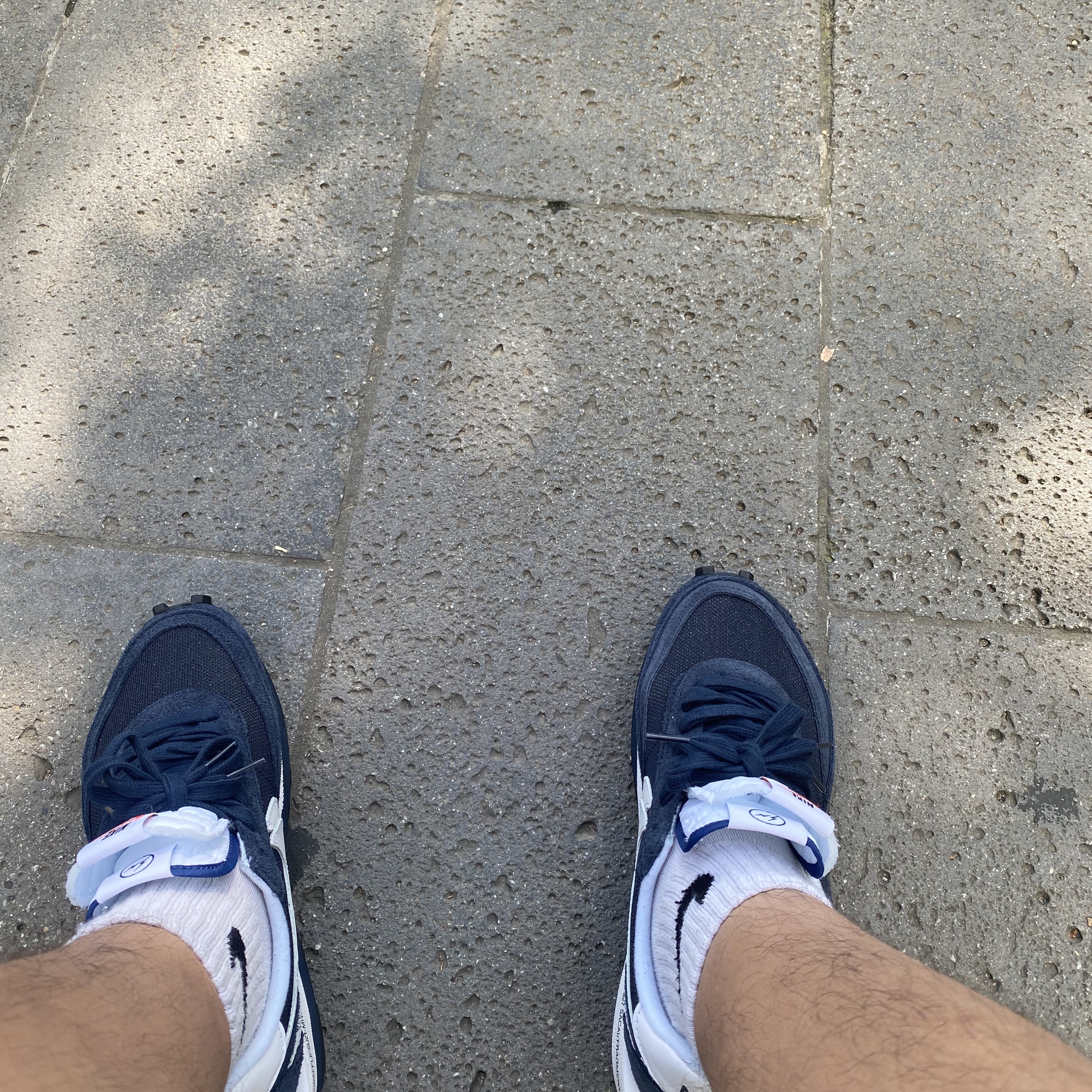 Nike x Sacai x Fragment LDWaffle Blackened Blue 착용 스타일 - 2