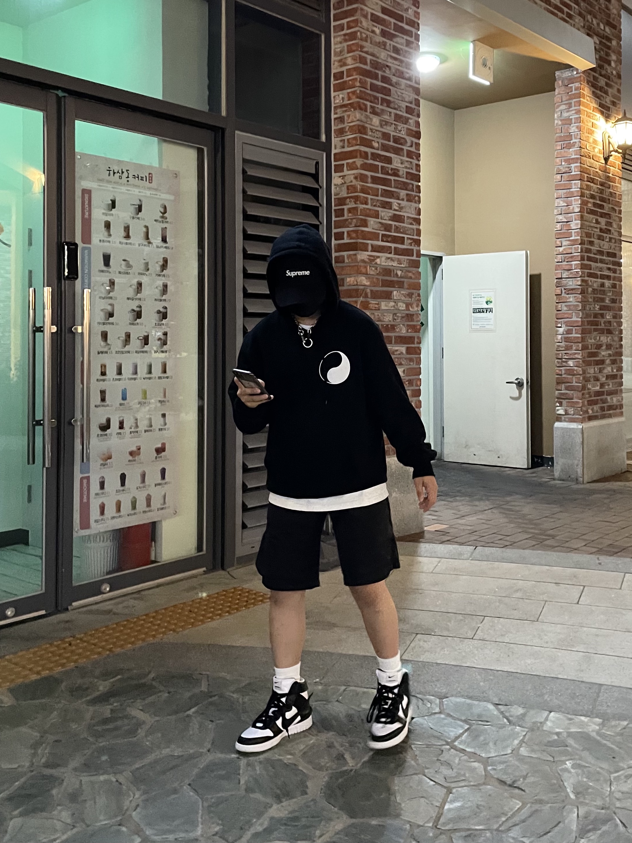 Stussy x Our Legacy Yin Yang Hood Black, Supreme Military Camp Cap Black - 21SS 착용 스타일