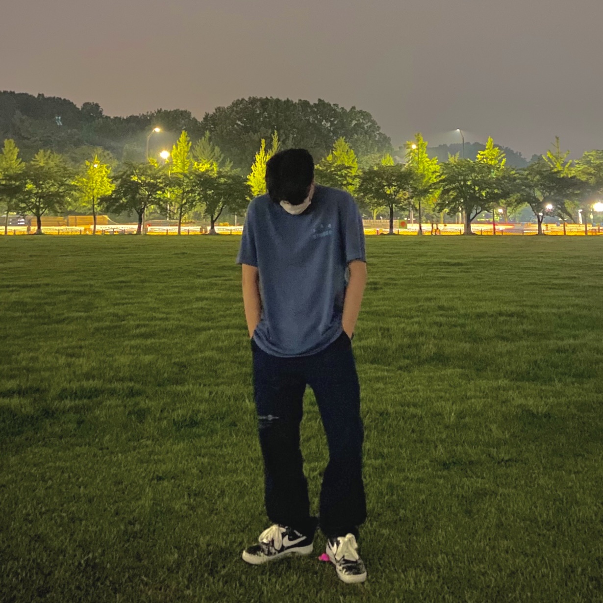 IAB Studio Pigment T-Shirt Blue, Nike x Peaceminusone Air Force 1 Low Para-Noise 착용 스타일 - 1
