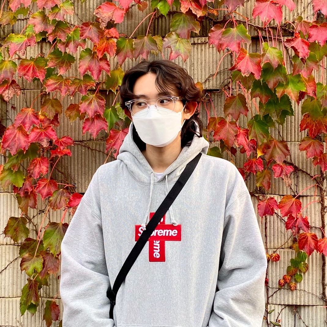 Supreme Cross Box Logo Hooded Sweatshirt Heather Grey - 20FW 착용 스타일