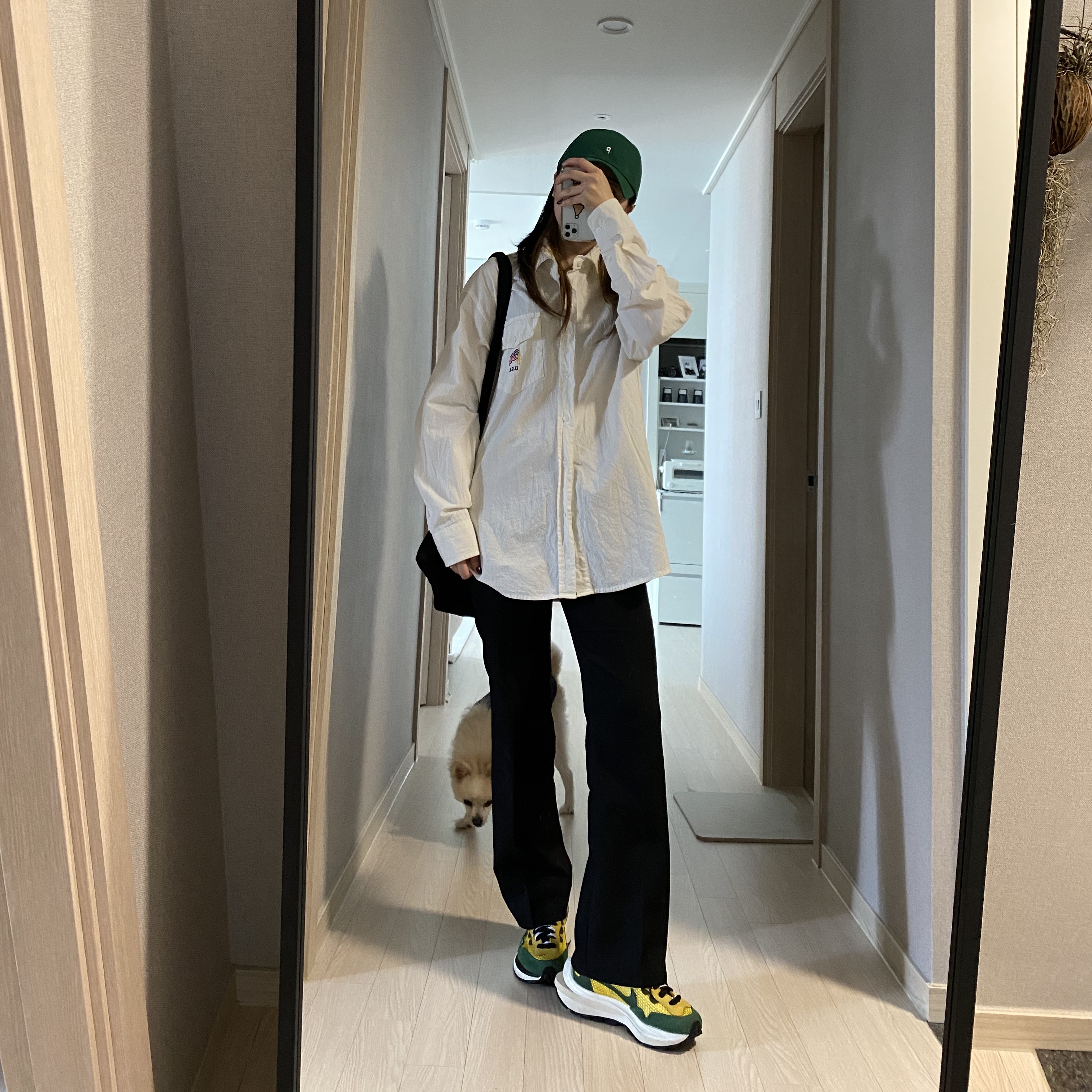 Nike x Sacai VaporWaffle Tour Yellow & Gorge Green Sail 착용 스타일