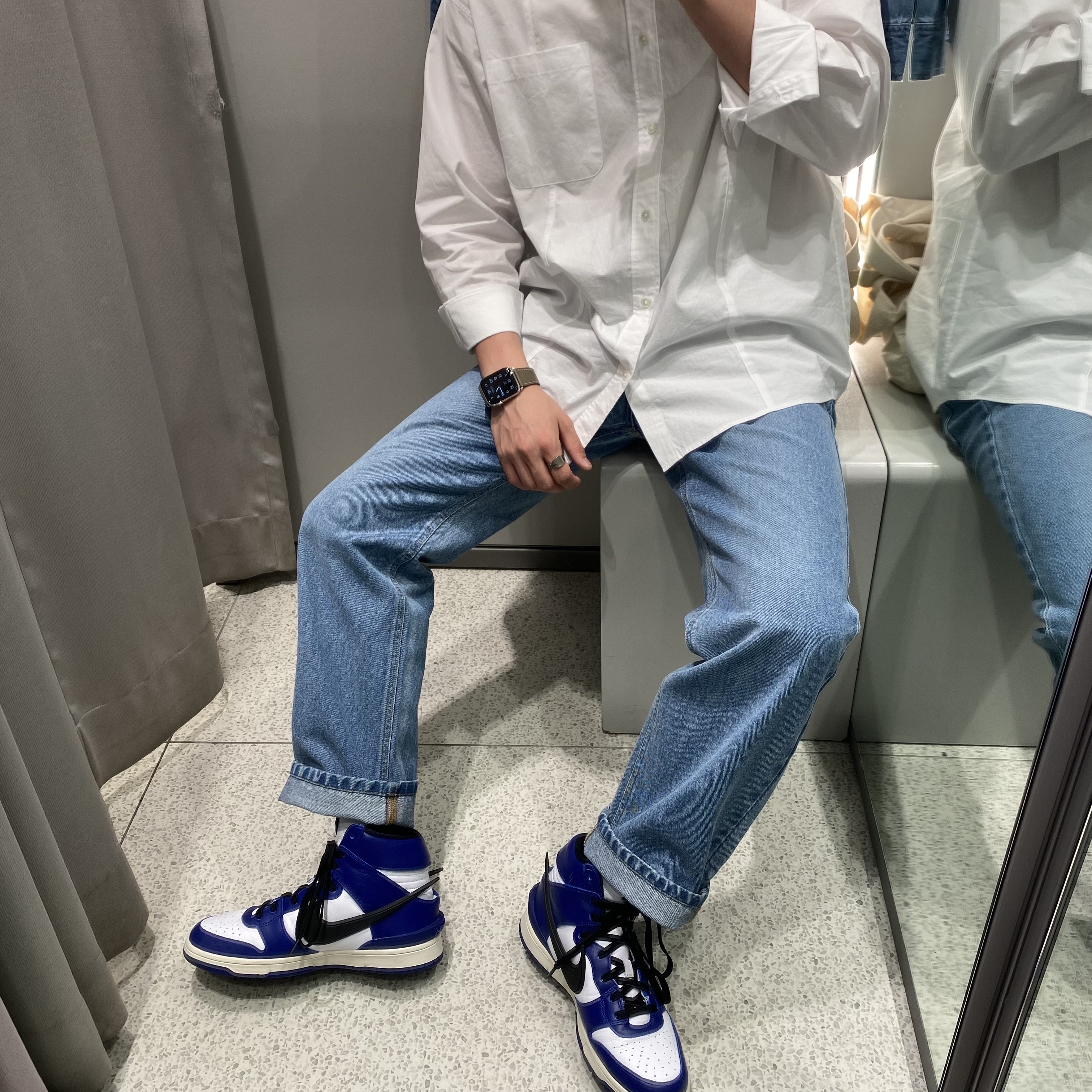 Nike x Ambush Dunk High Deep Royal Blue 착용 스타일 - 2