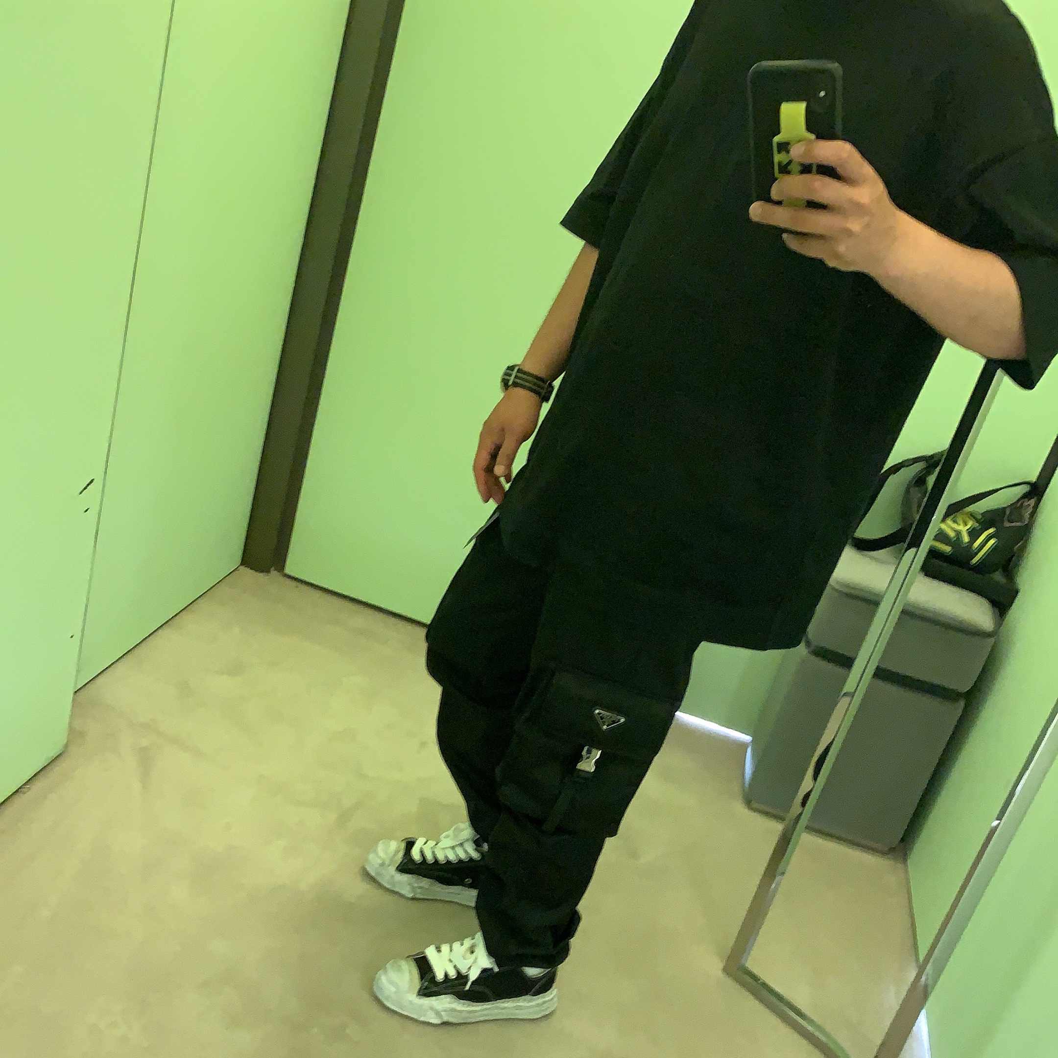 Maison Mihara Yasuhiro Hank OG DE Sole Canvas Low-top Sneakers Black 착용 스타일