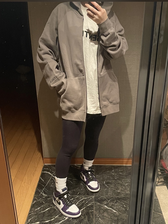 Essentials 3D Silicon Applique Full Zip Up Hoodie Gray Flannel/Charcoal - 20SS, Essentials 3D Silicon Applique Boxy T-Shirt Oatmeal/Oatmeal Heather/Light Heather Oatmeal 2020 착용 스타일 - 3