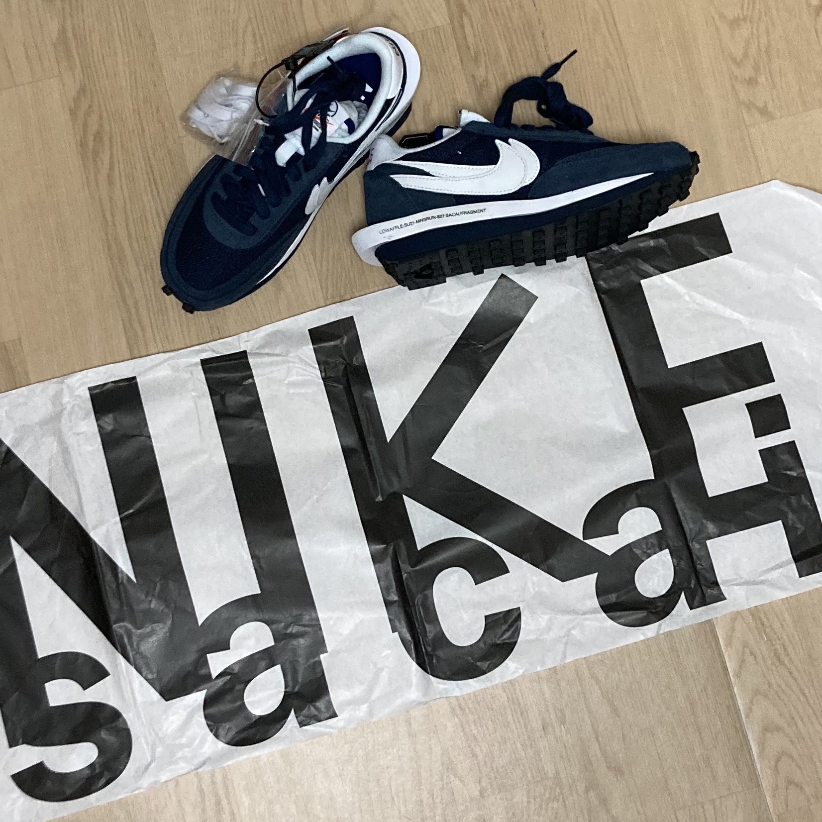 Nike x Sacai x Fragment LDWaffle Blackened Blue 착용 스타일