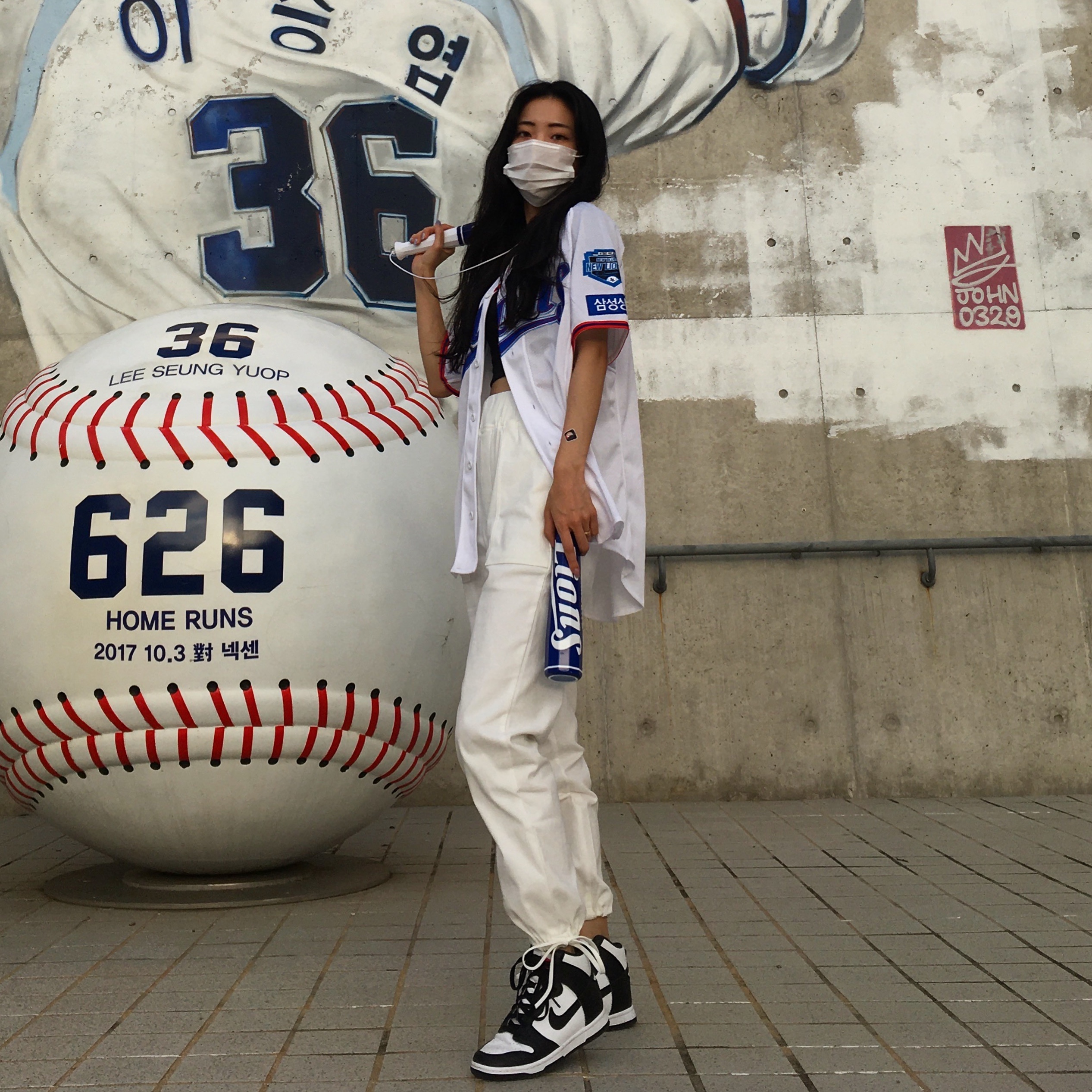 (W) Nike Dunk High Black and White, Nike Dunk High Retro Black and White 착용 스타일