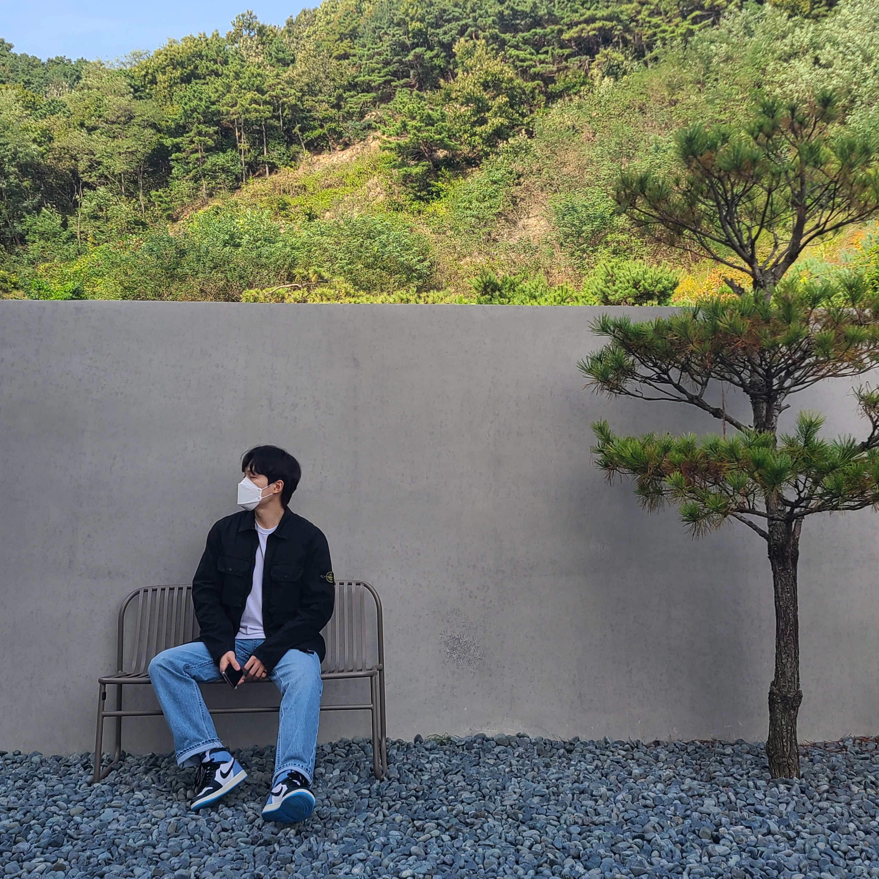 Stone Island 113WN T.CO+OLD Overshirt Black - 21FW, Jordan 1 Retro High OG University Blue 착용 스타일