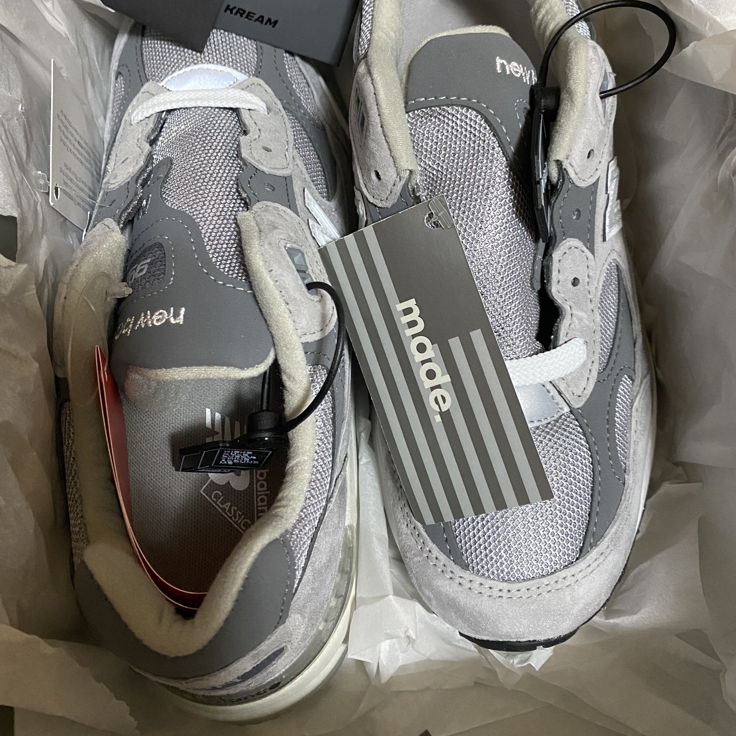 New Balance 992 Made in USA Grey - D Standard 착용 스타일 - 1