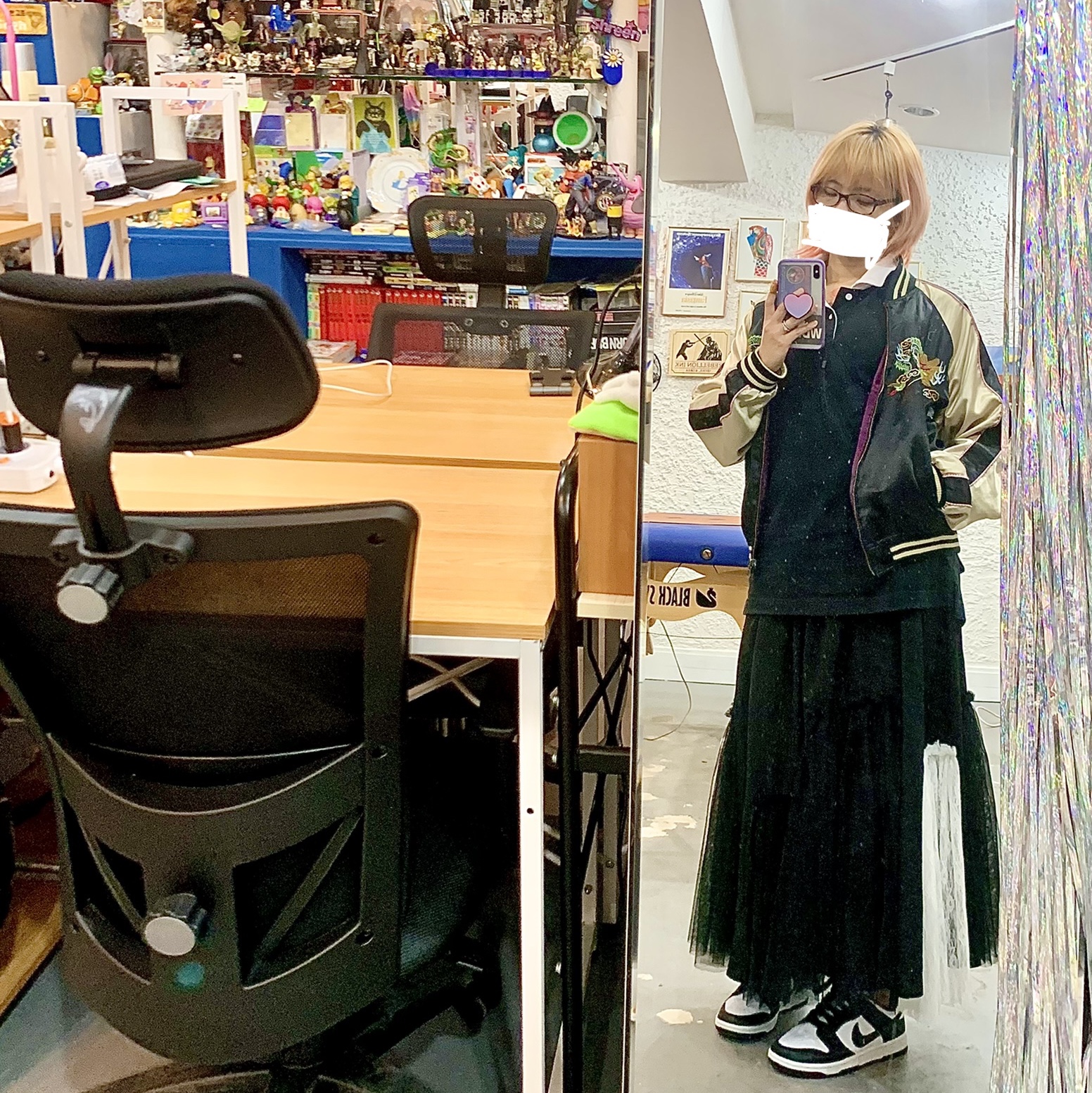 (W) Nike Dunk Low Black ์ฐฉ์ฉ ์คํ์ผ