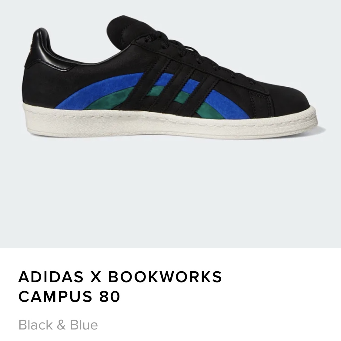 Adidas x Book Works Campus 80s Black Blue Green 착용 스타일 - 2