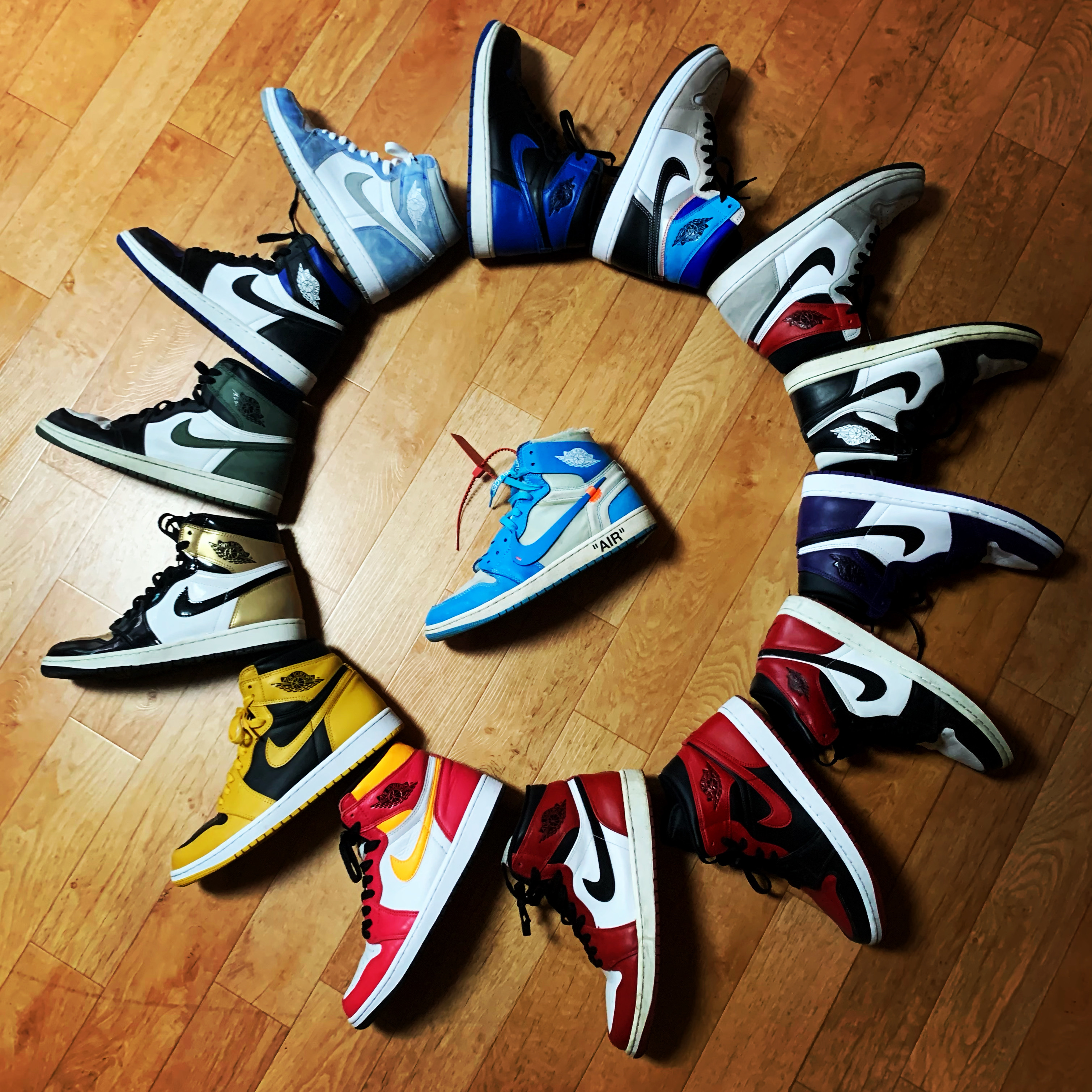 Jordan 1 x Off-White Retro High University Blue, Jordan 1 Retro Chicago 2013 착용 스타일