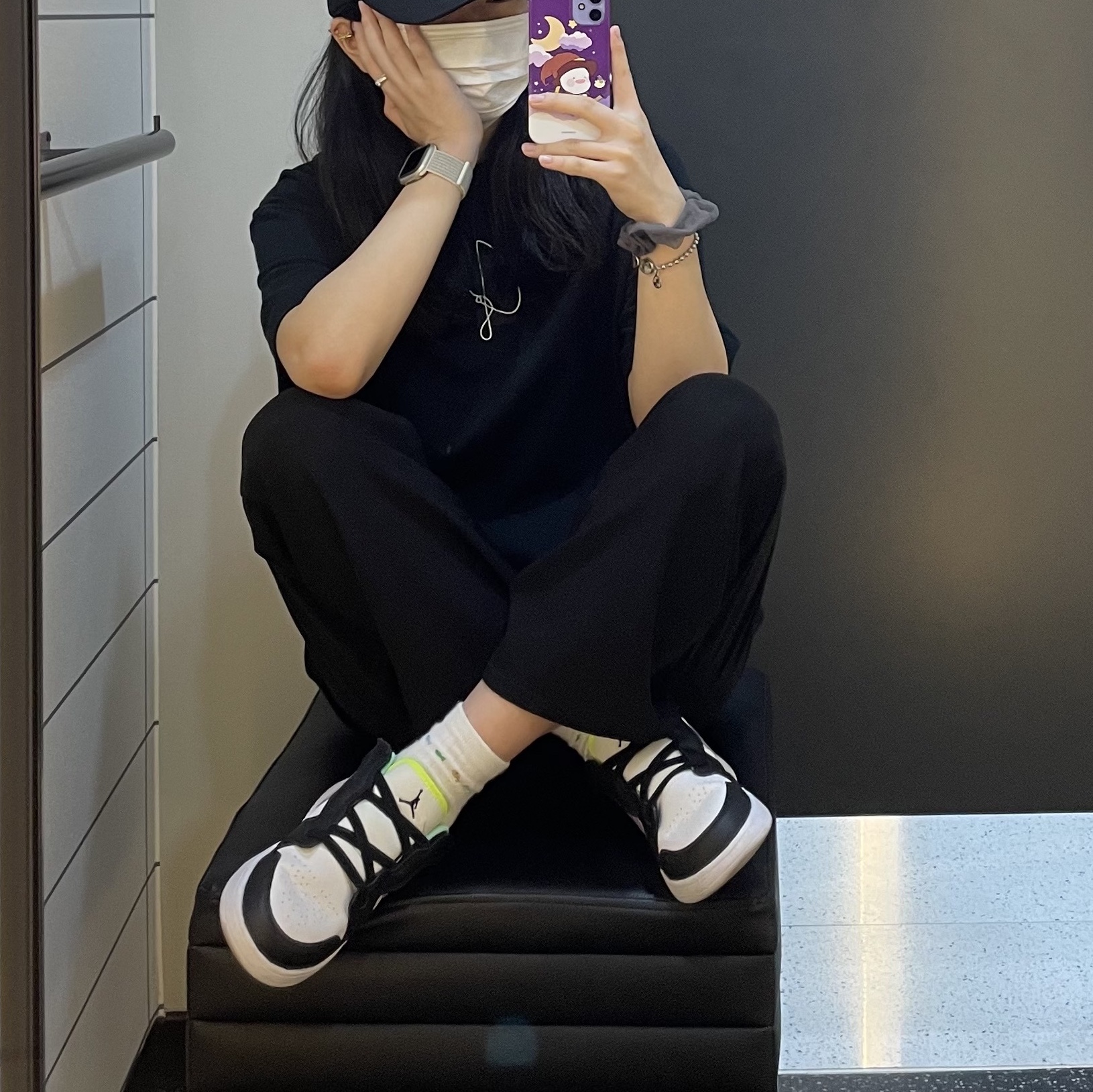 (PS) Jordan 1 Low Alt White Violet Shock 착용 스타일