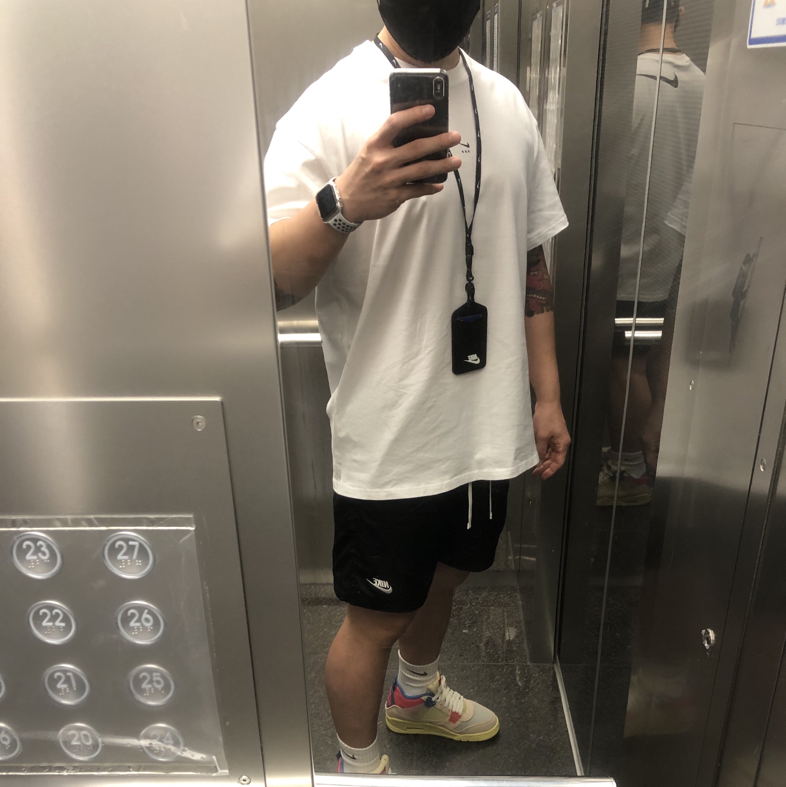 Nike x Matthew M Williams NRG SE S/S T-Shirt White, Jordan 4 x Union Retro Guava Ice 착용 스타일