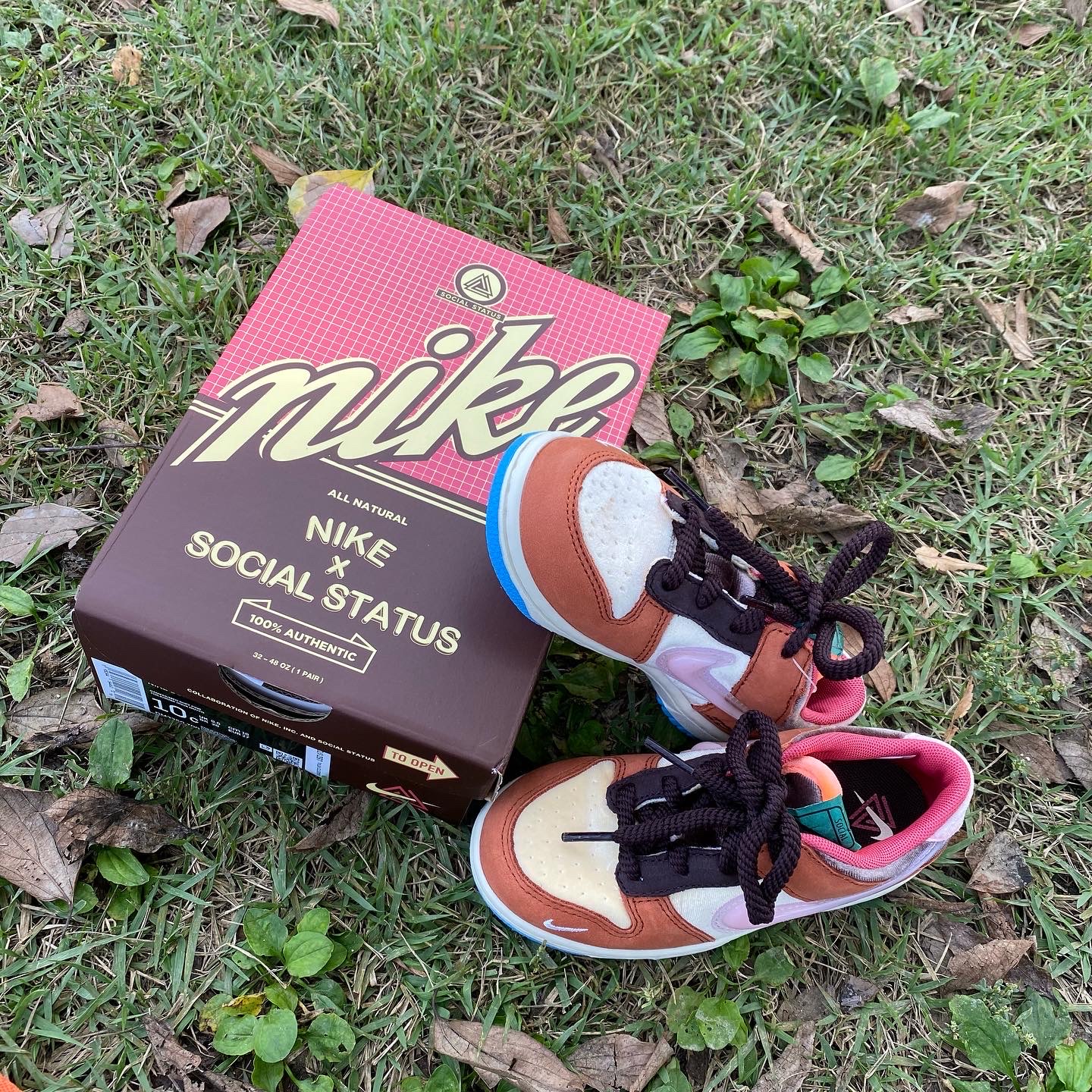 (TD) Nike x Social Status Dunk Low Free Lunch Chocolate Milk 착용 스타일 - 3