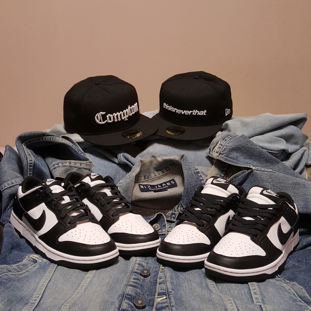 Nike Dunk Low Retro Black, (W) Nike Dunk Low Black 착용 스타일 - 2