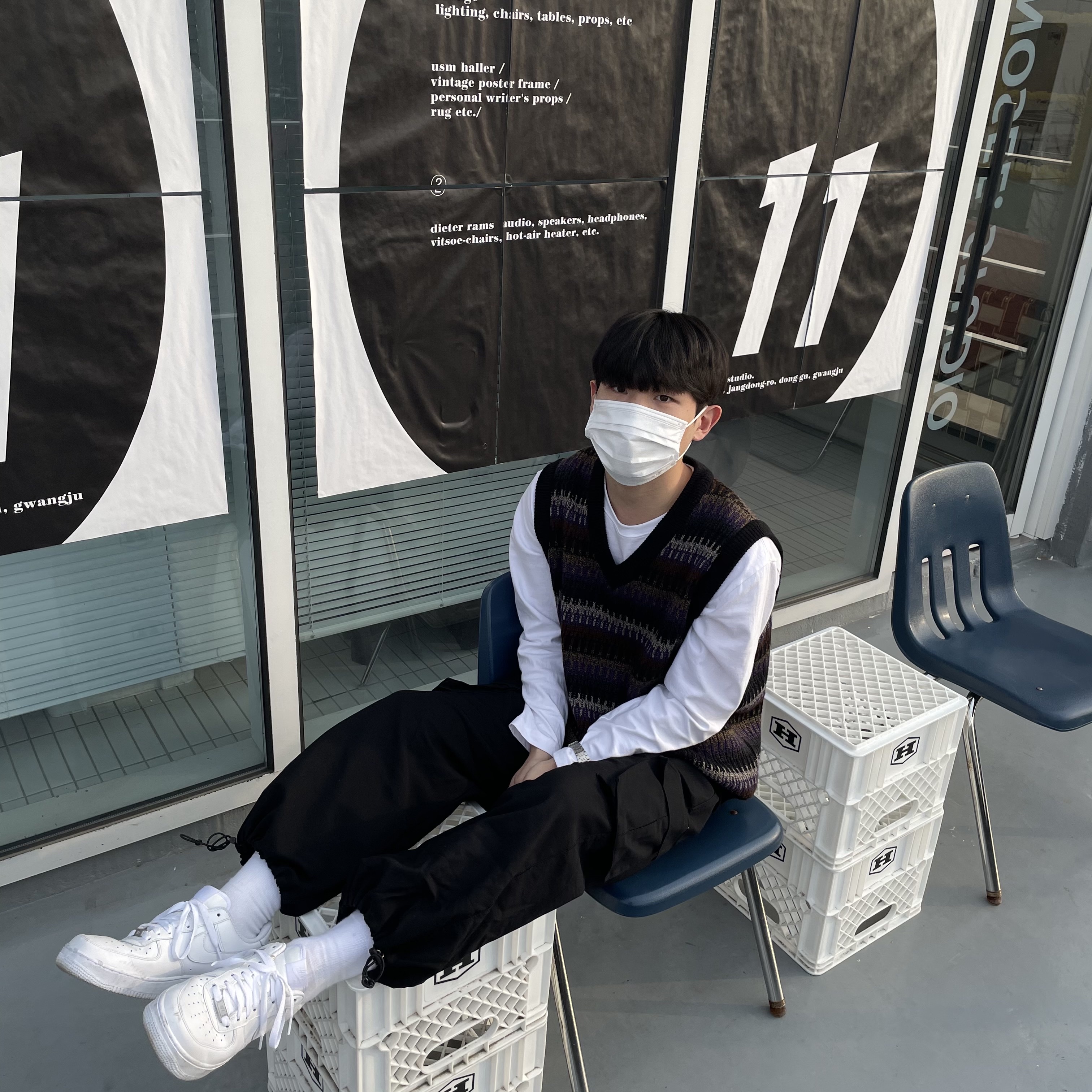 Nike Air Force 1 '07 Low White 착용 스타일 - 1