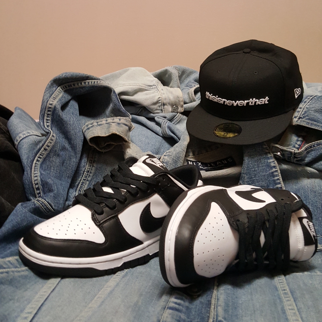 Nike Dunk Low Retro Black, (W) Nike Dunk Low Black 착용 스타일 - 4