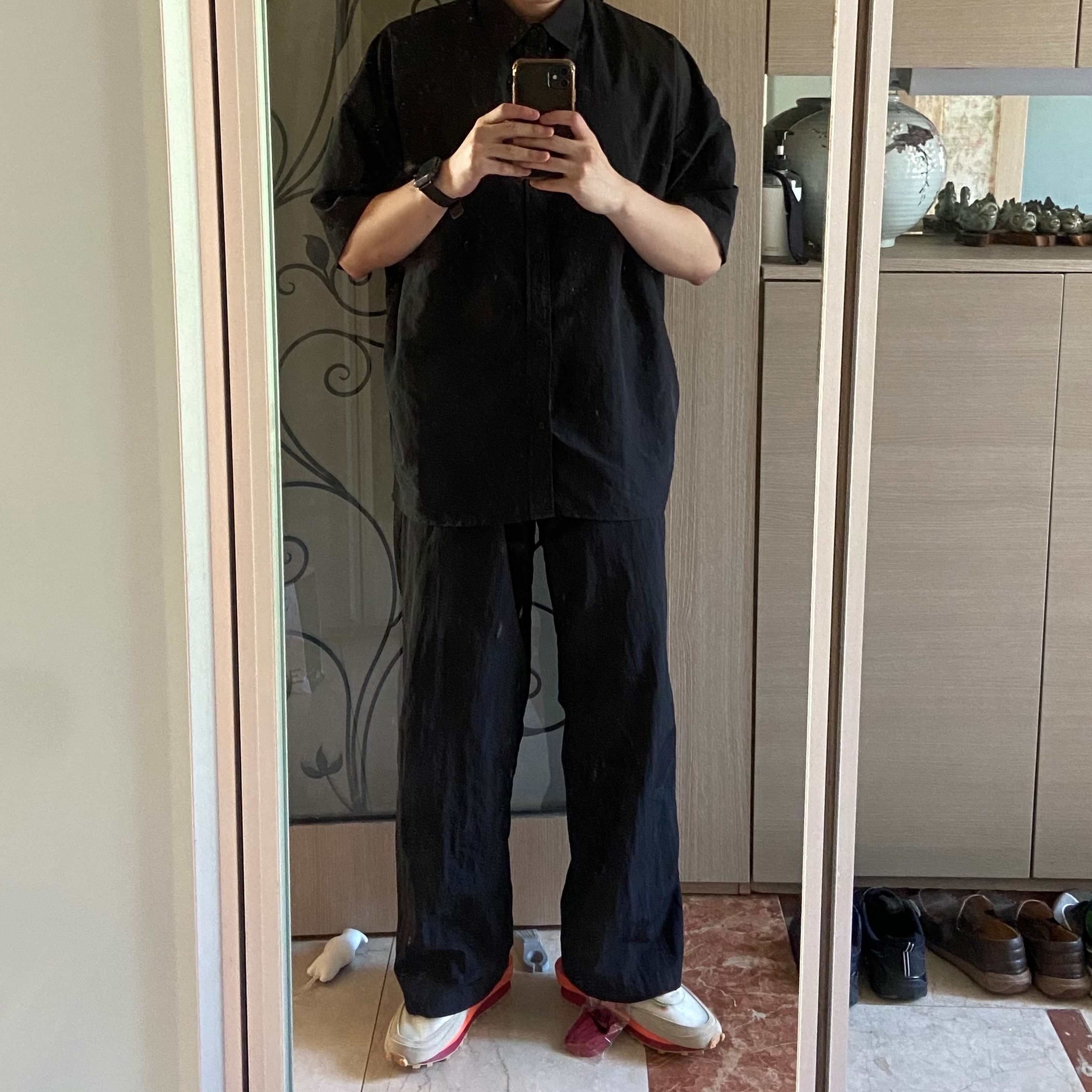 Nike x Sacai x Clot LDWaffle Orange Blaze 착용 스타일