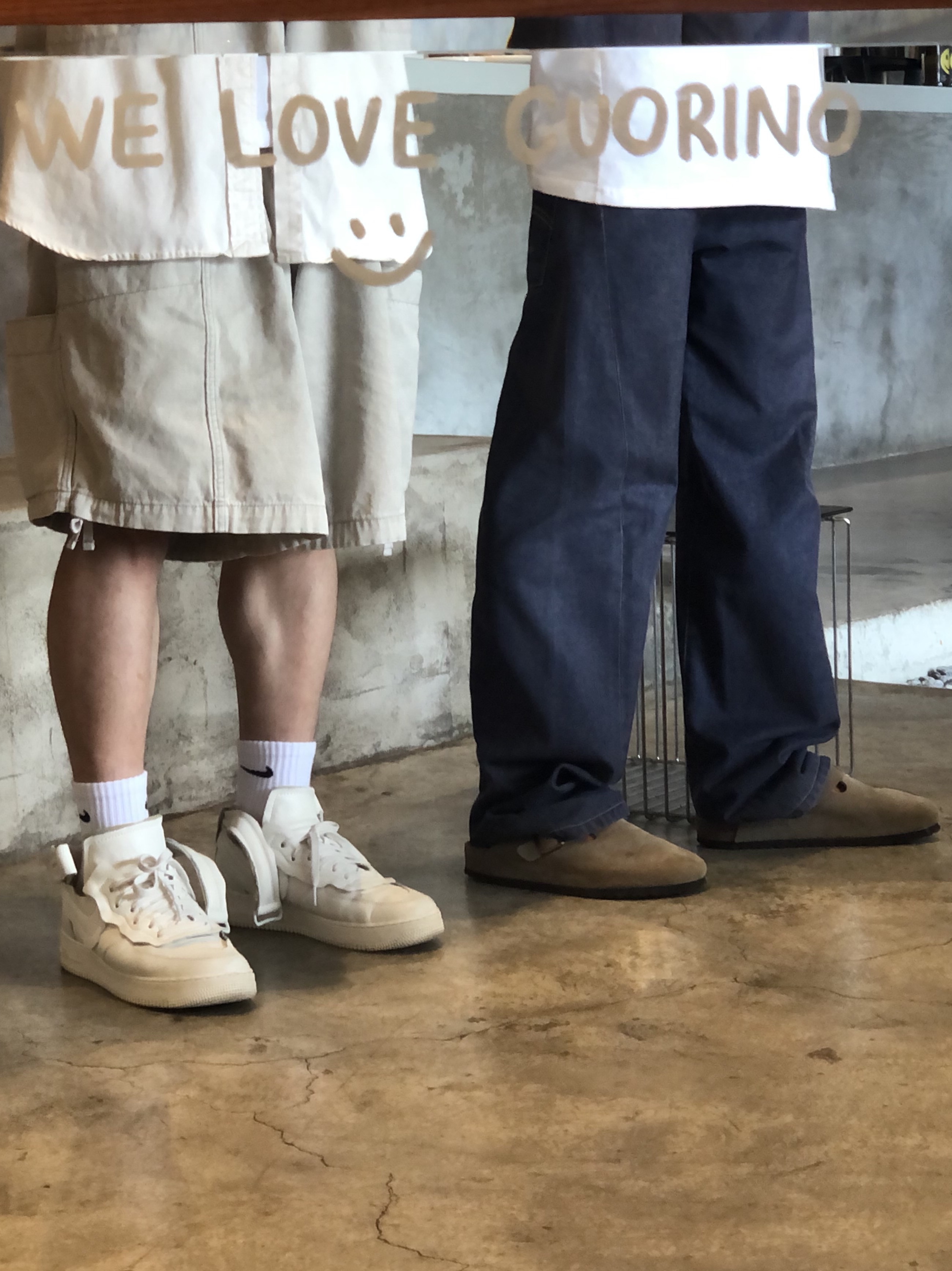 Nike x Comme des Garcons Homme Plus Air Force Mid White 착용 스타일 - 2