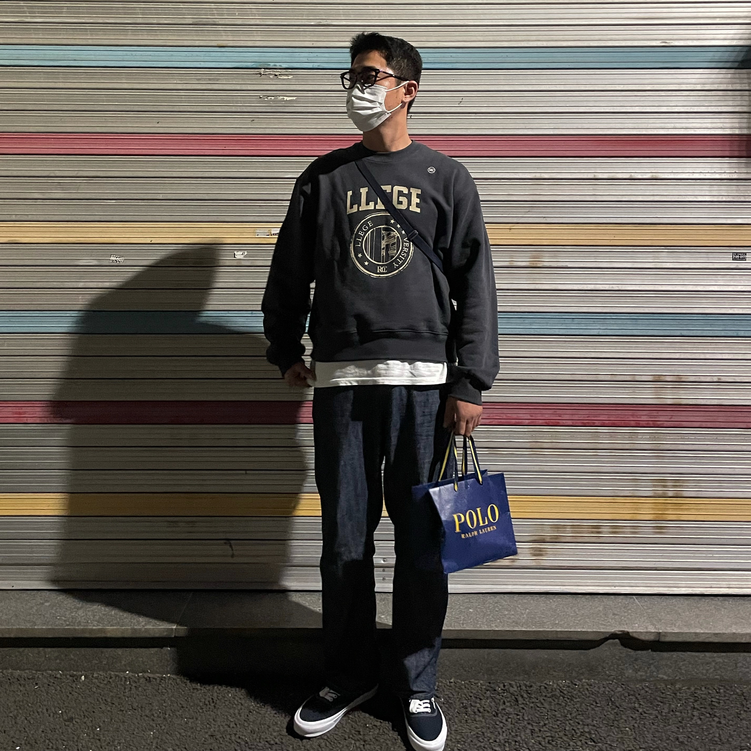 Vans Vault OG Authentic LX Navy 착용 스타일