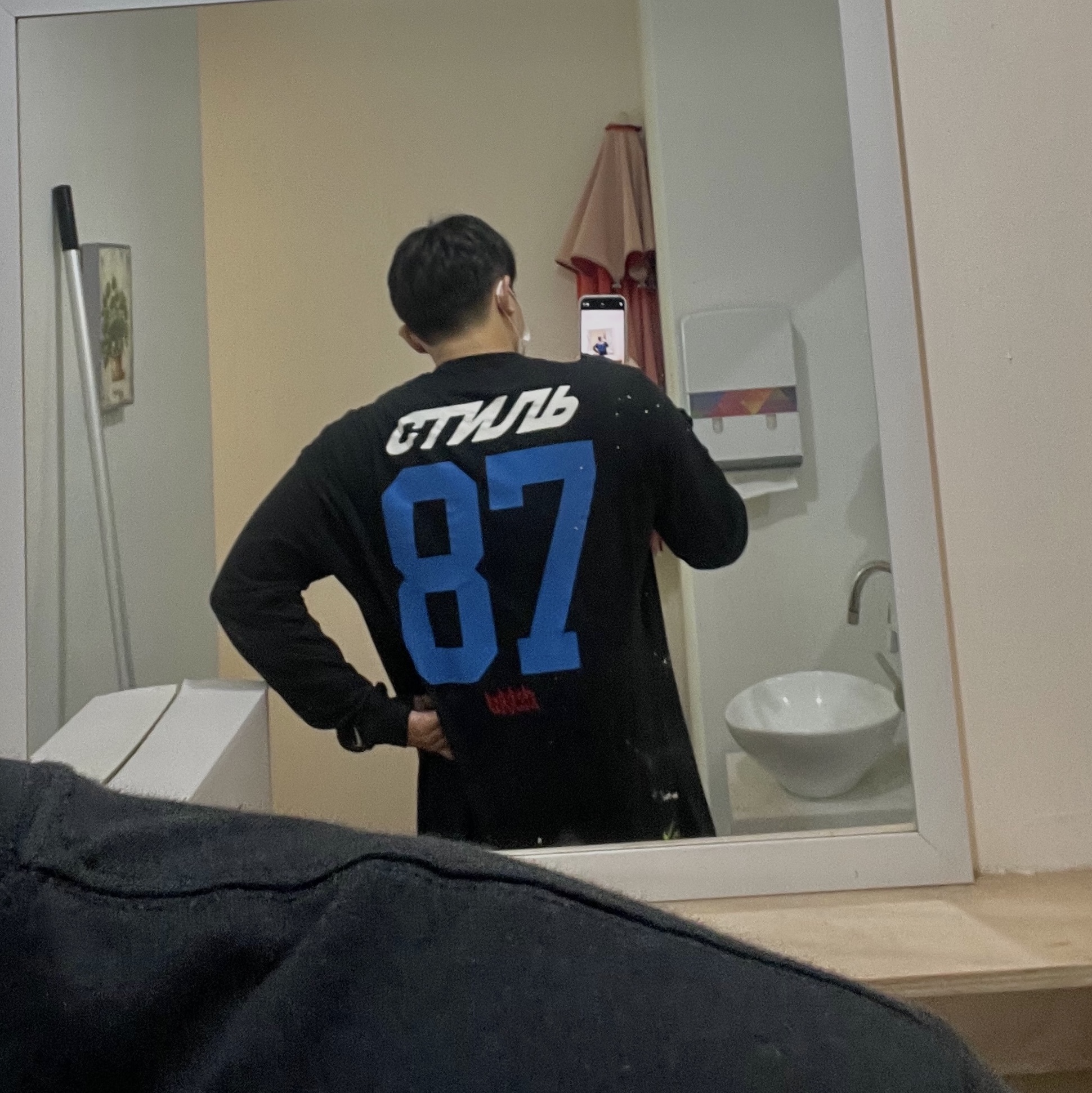 Nike x Heron Preston L/S T-Shirt Black 착용 스타일 - 2