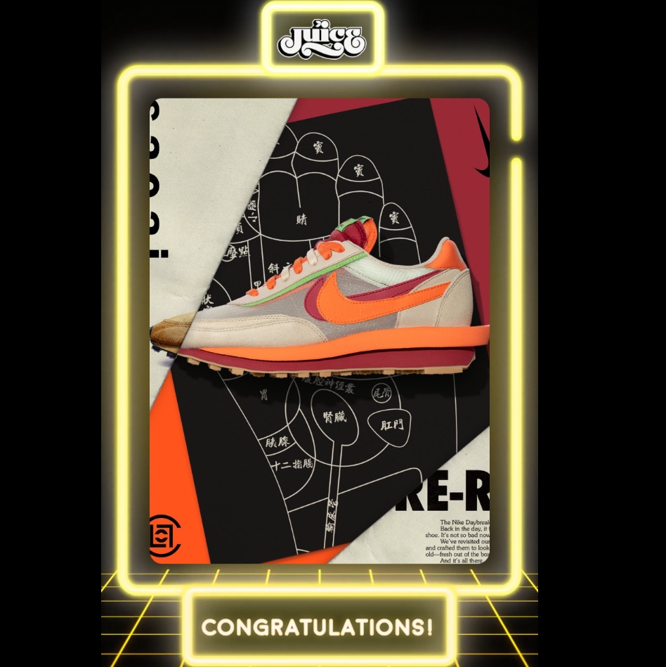 Nike x Sacai x Clot LDWaffle Orange Blaze 착용 스타일 - 1