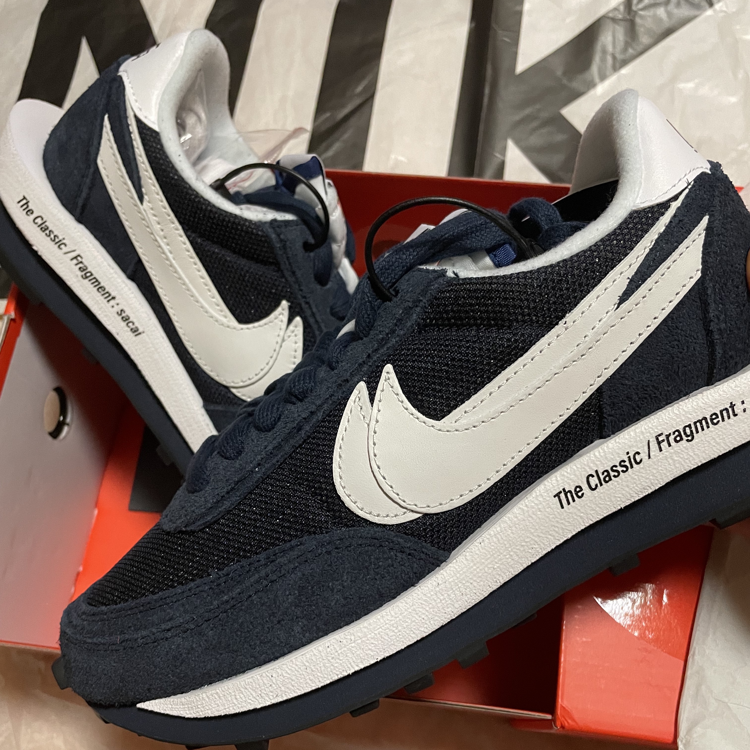 Nike x Sacai x Fragment LDWaffle Blackened Blue 착용 스타일