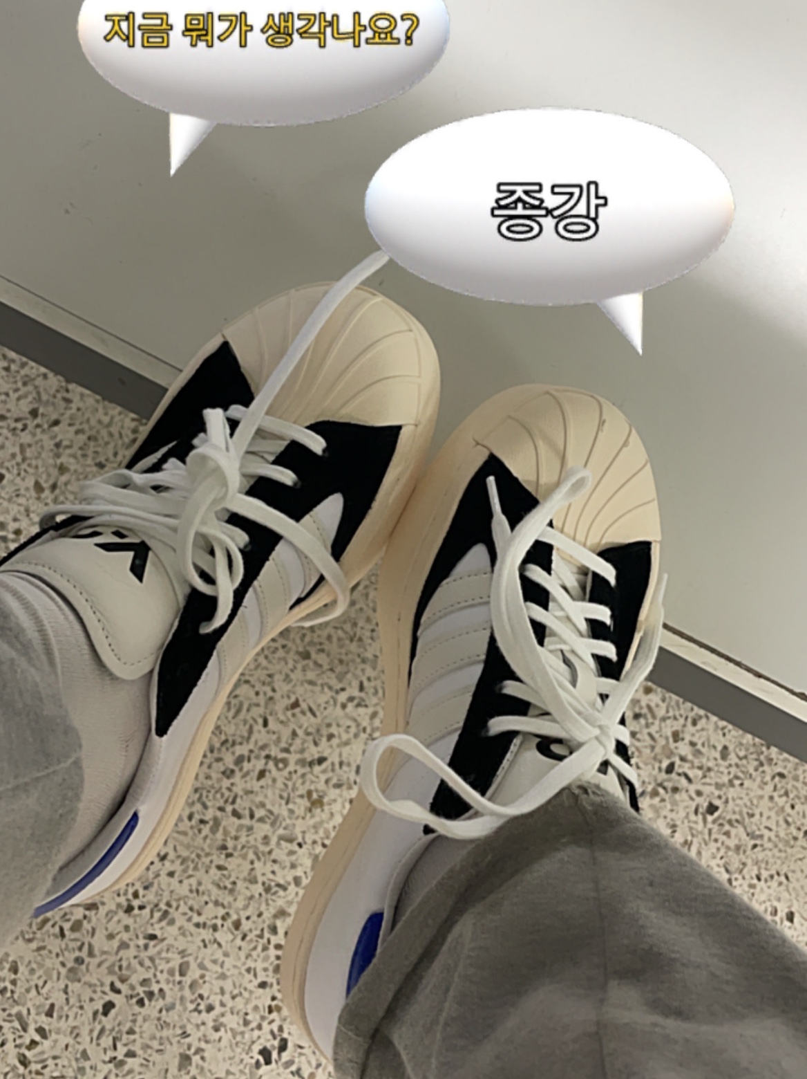 Y-3 Yohji Star Cloud White Bold Blue 착용 스타일
