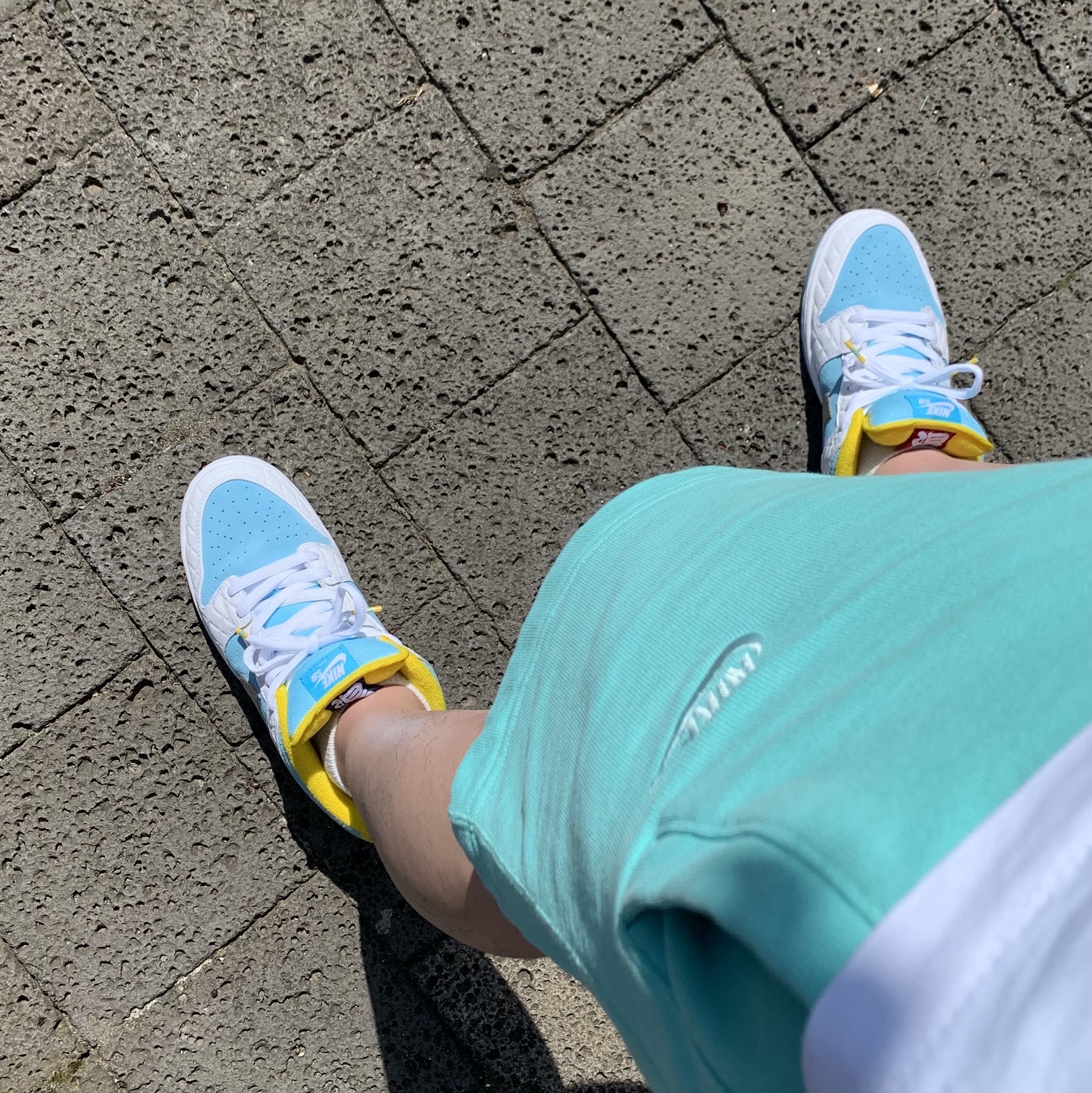 Nike x FTC SB Dunk Low Pro QS Lagoon Pulse 착용 스타일